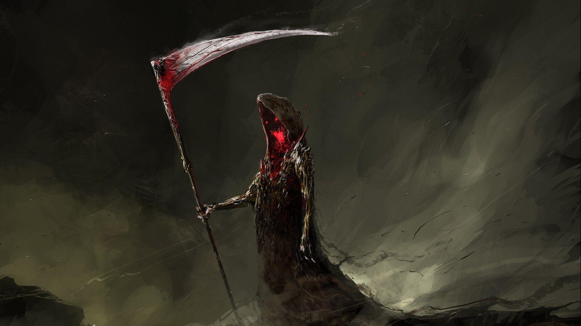 Grim Reaper With Red Background HD Red Aesthetic Wallpapers  HD Wallpapers   ID 56025