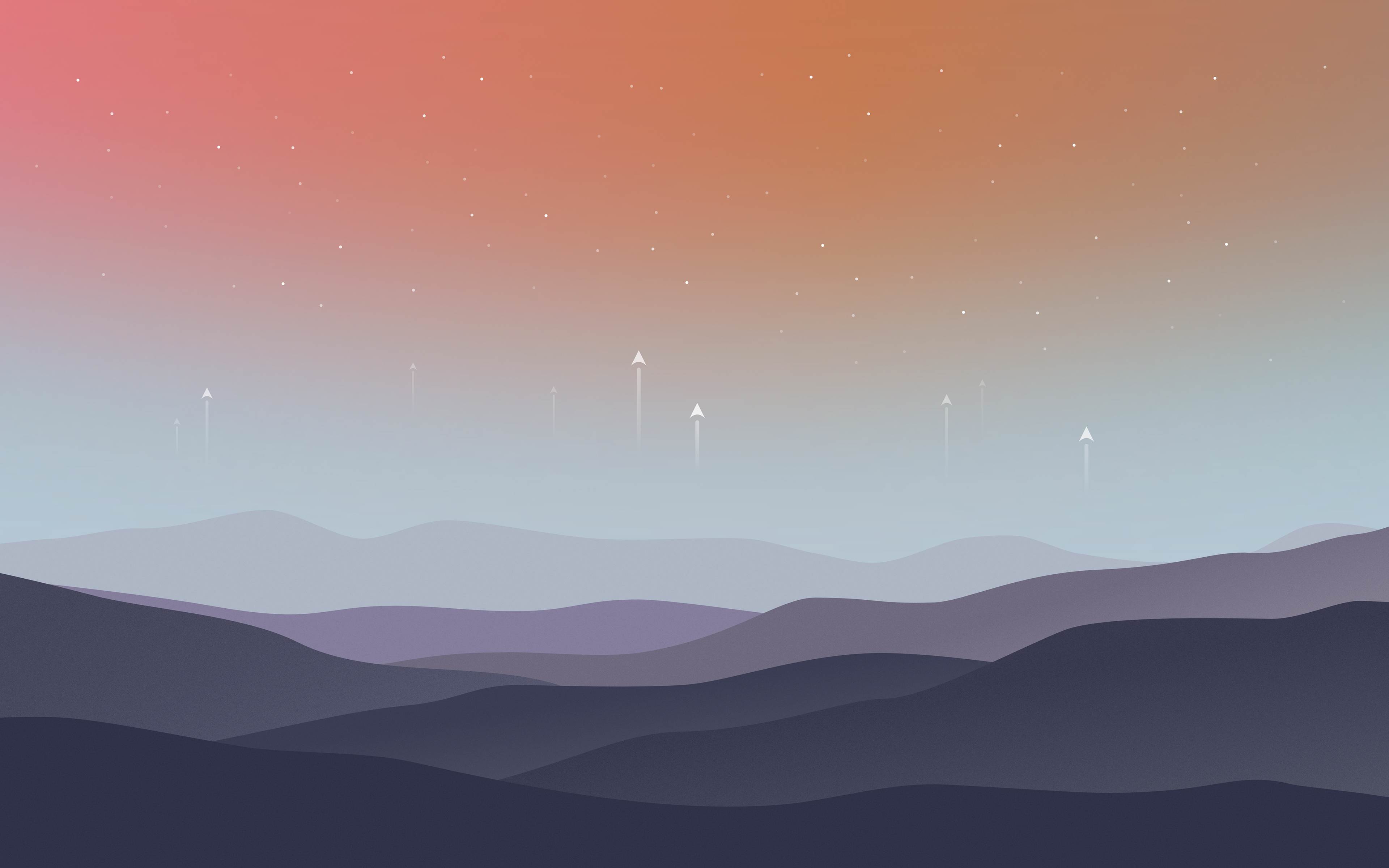 3840x2400 Mountains Minimal Artwork 5K Wallpaper