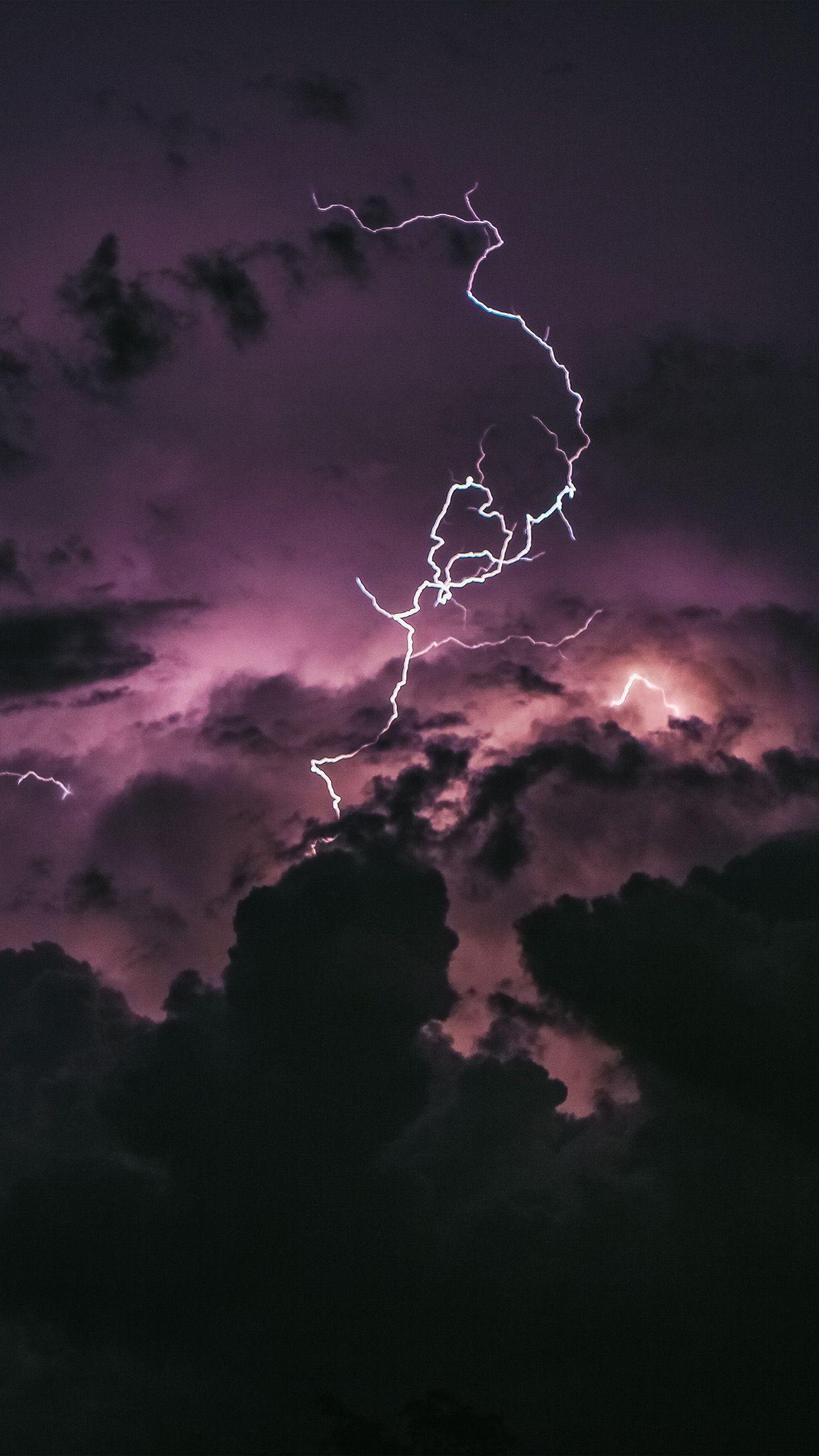 1242x2208 Cloud Rain Thunder Sky Nature Wallpaper