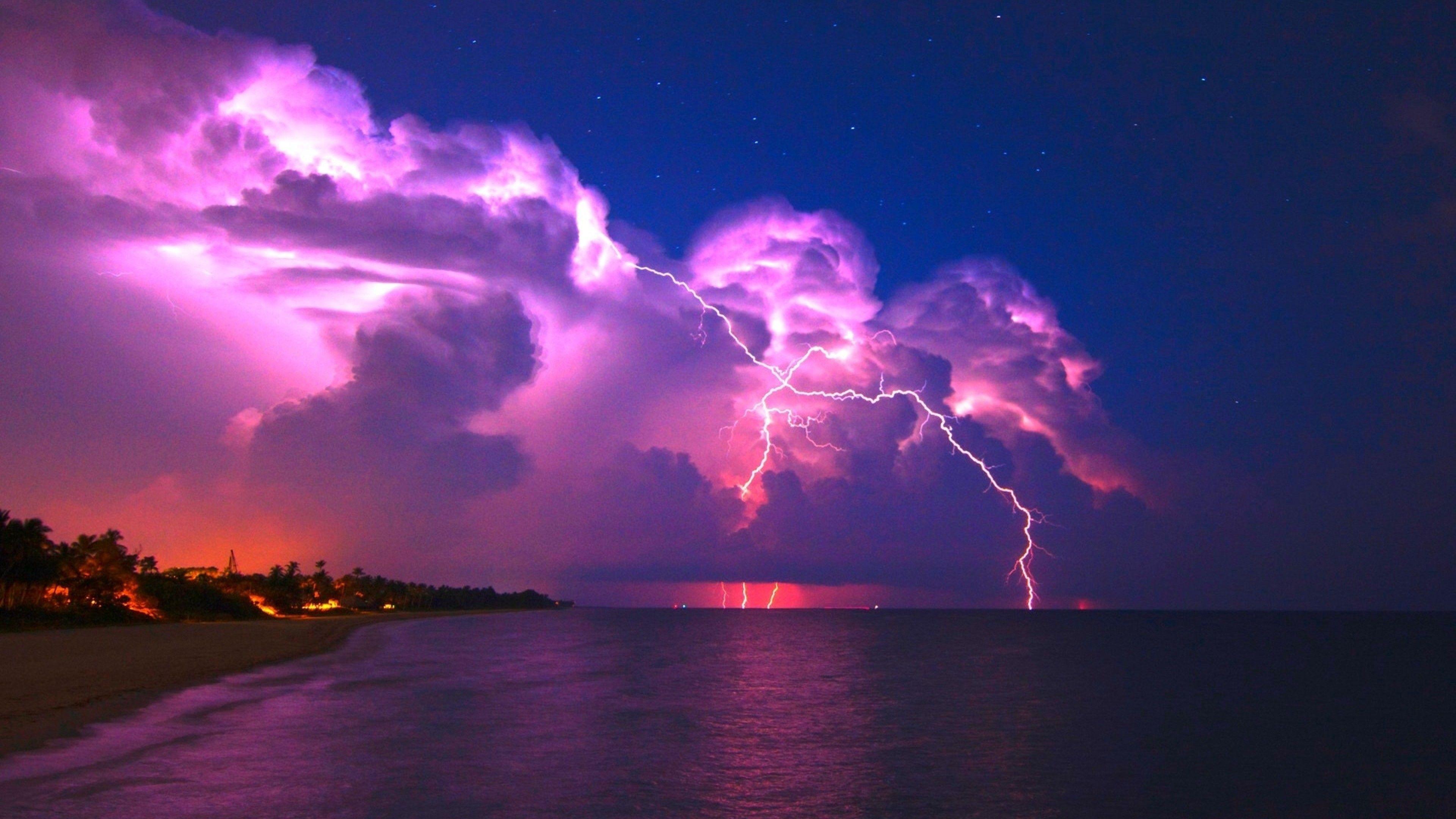 3840x2160 Lightning Pink Sky 4k Laptop Full HD 1080P HD 4k Wallpaper, Image, Background, Photo and Picture