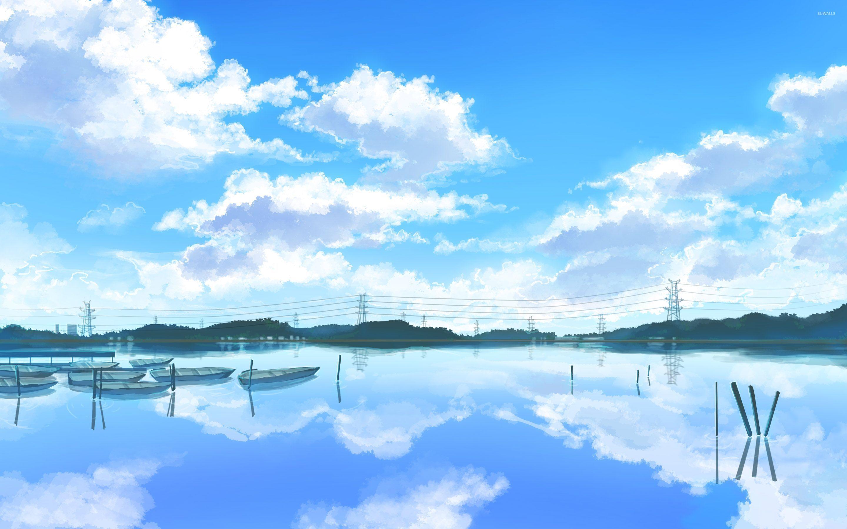 Anime Lake, Lake, Anime, Nature, Scenary, HD wallpaper | Peakpx