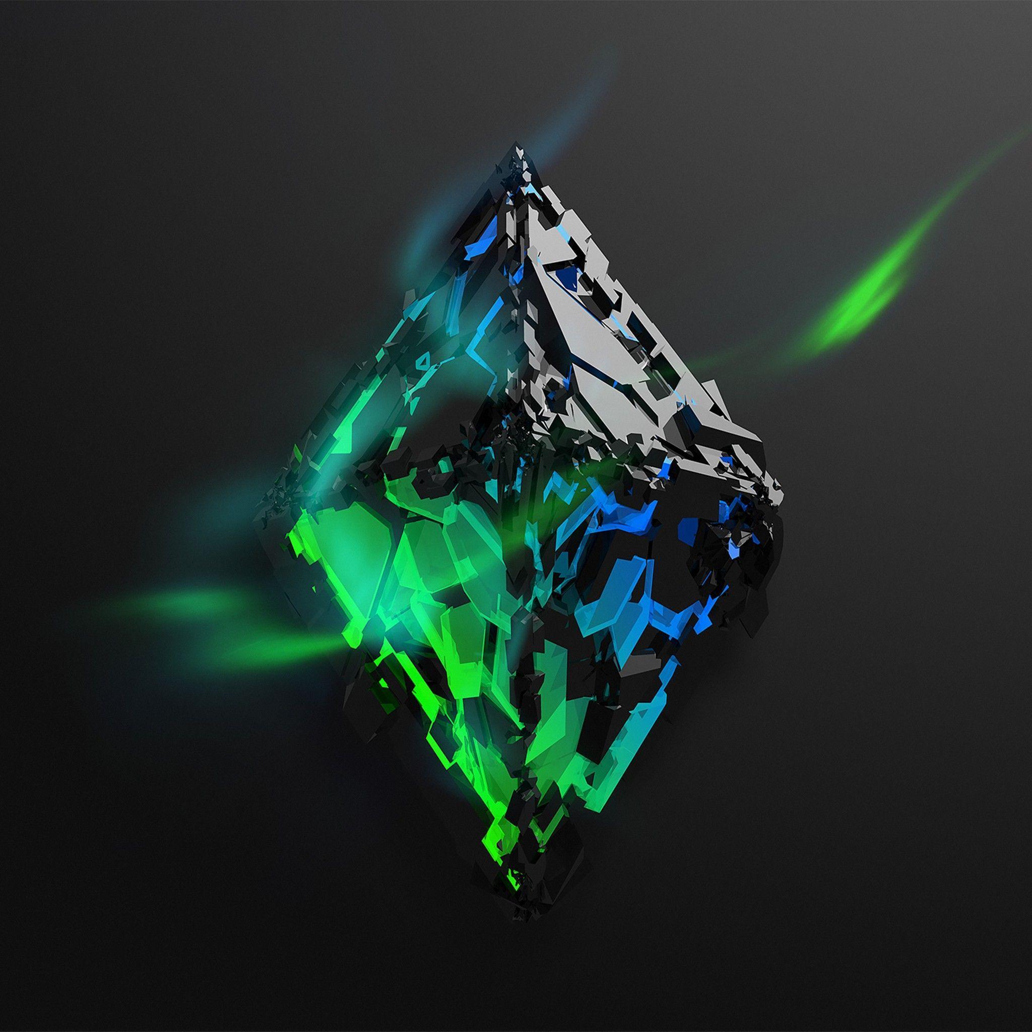 2048x2048 Dark Green Encrusted to see more cool 3D abstract art wallpaper by Justin Maller! - Abstract art wallpaper, Art wallpaper, Abstract wallpaper