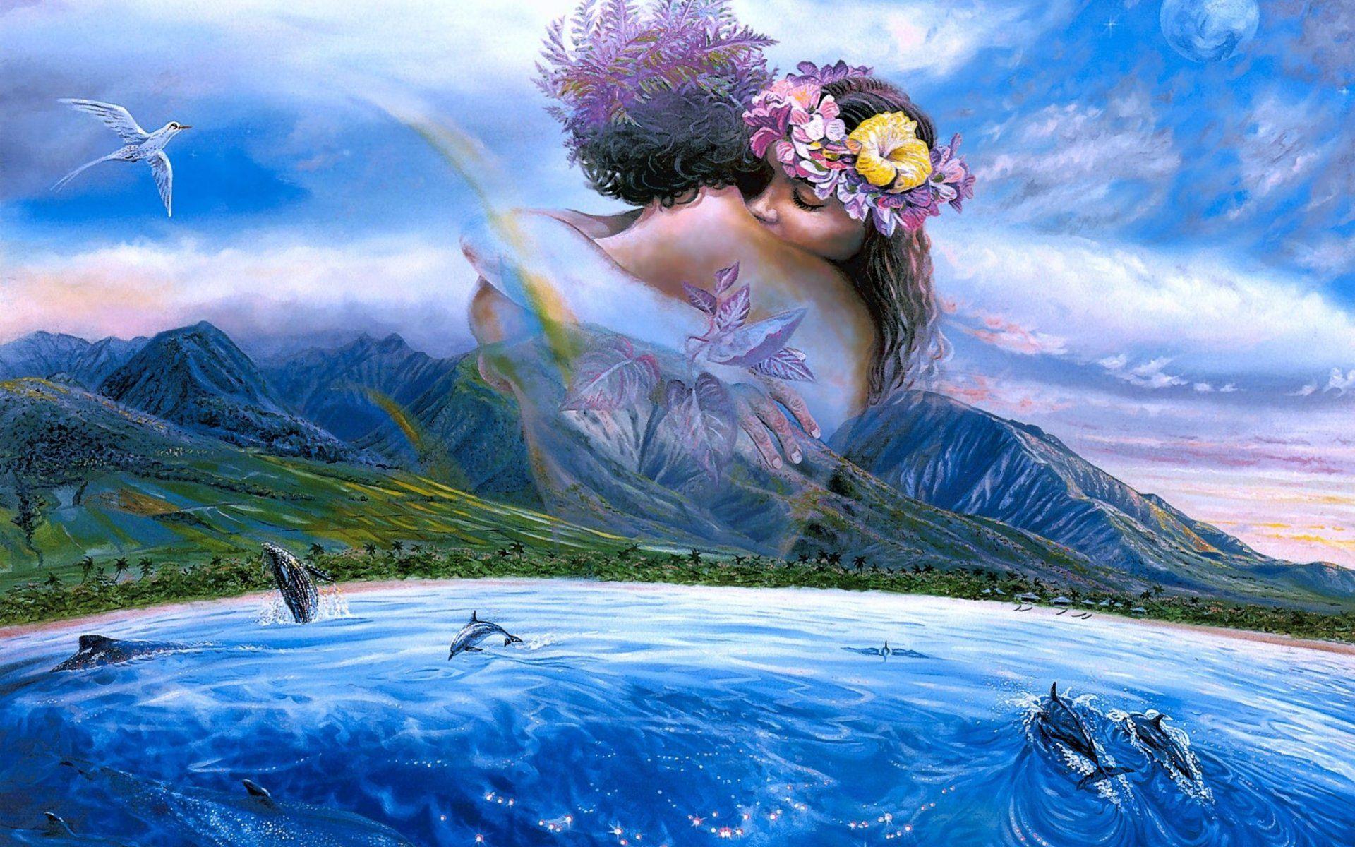 1920x1200 Man & Woman Surreal Love desktop PC and Mac wallpaper