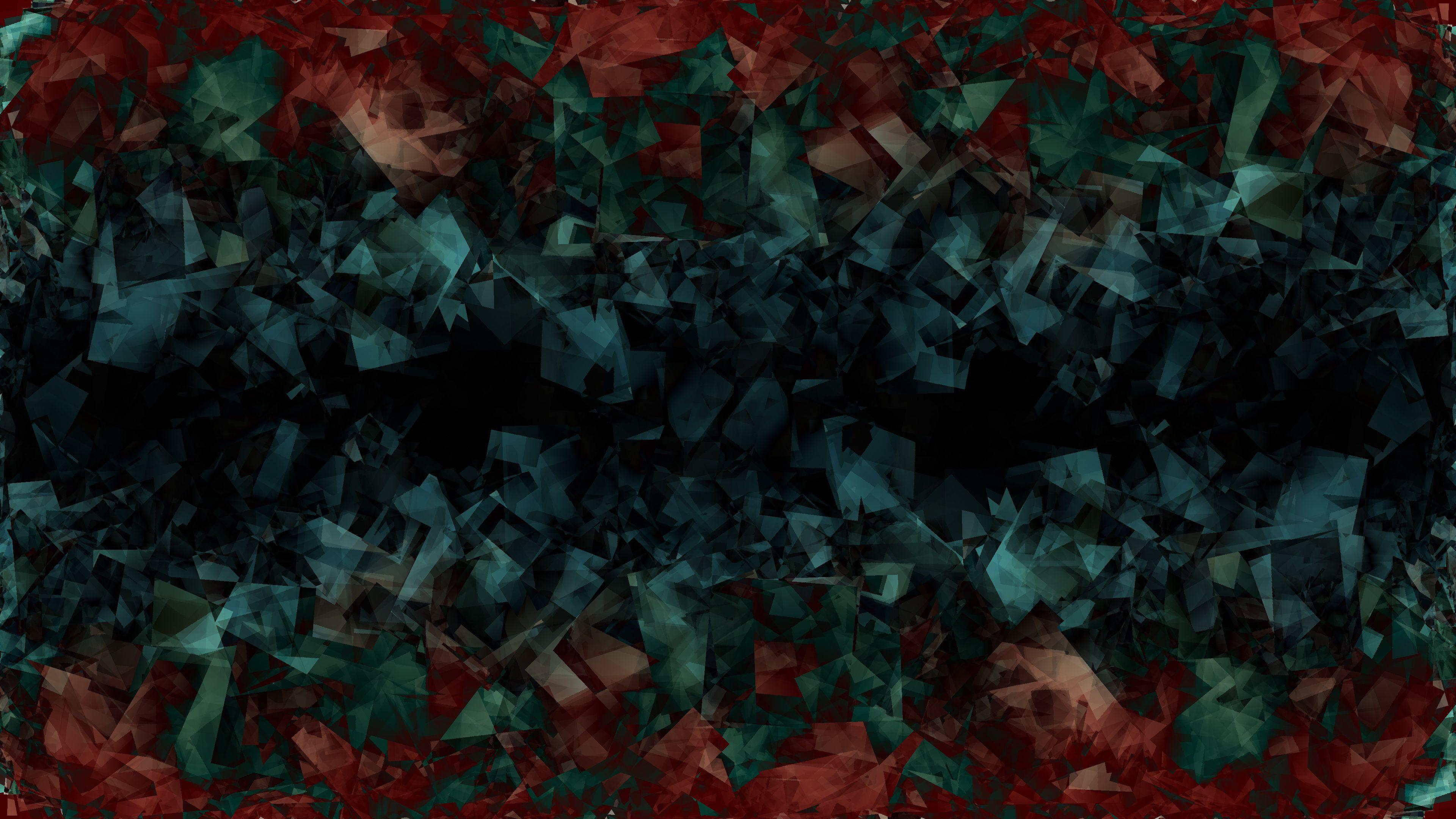 3840x2160 Wallpaper 4k Blue Crystals Dark Green Red Wallpaper