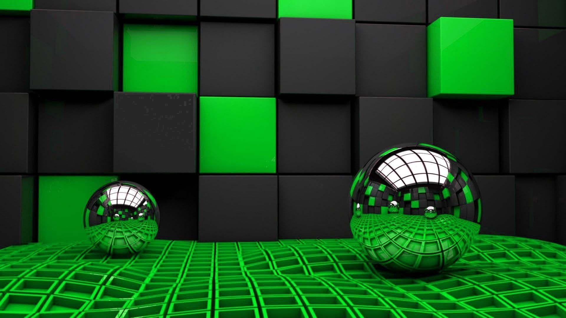 Green Background Hd 3d