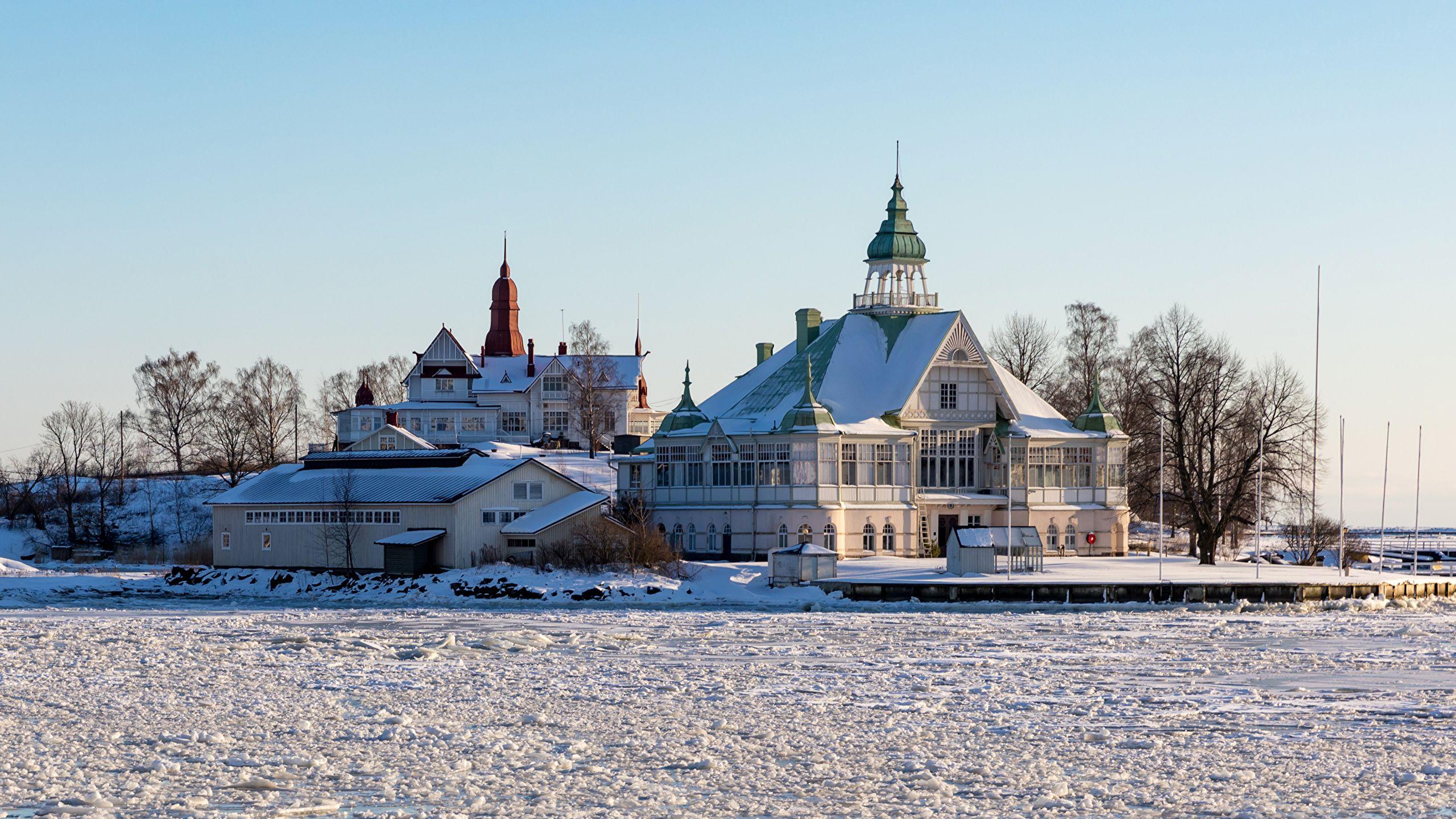 2560x1440 Desktop Wallpaper Helsinki Finland Winter Snow Mansion 2560x1440