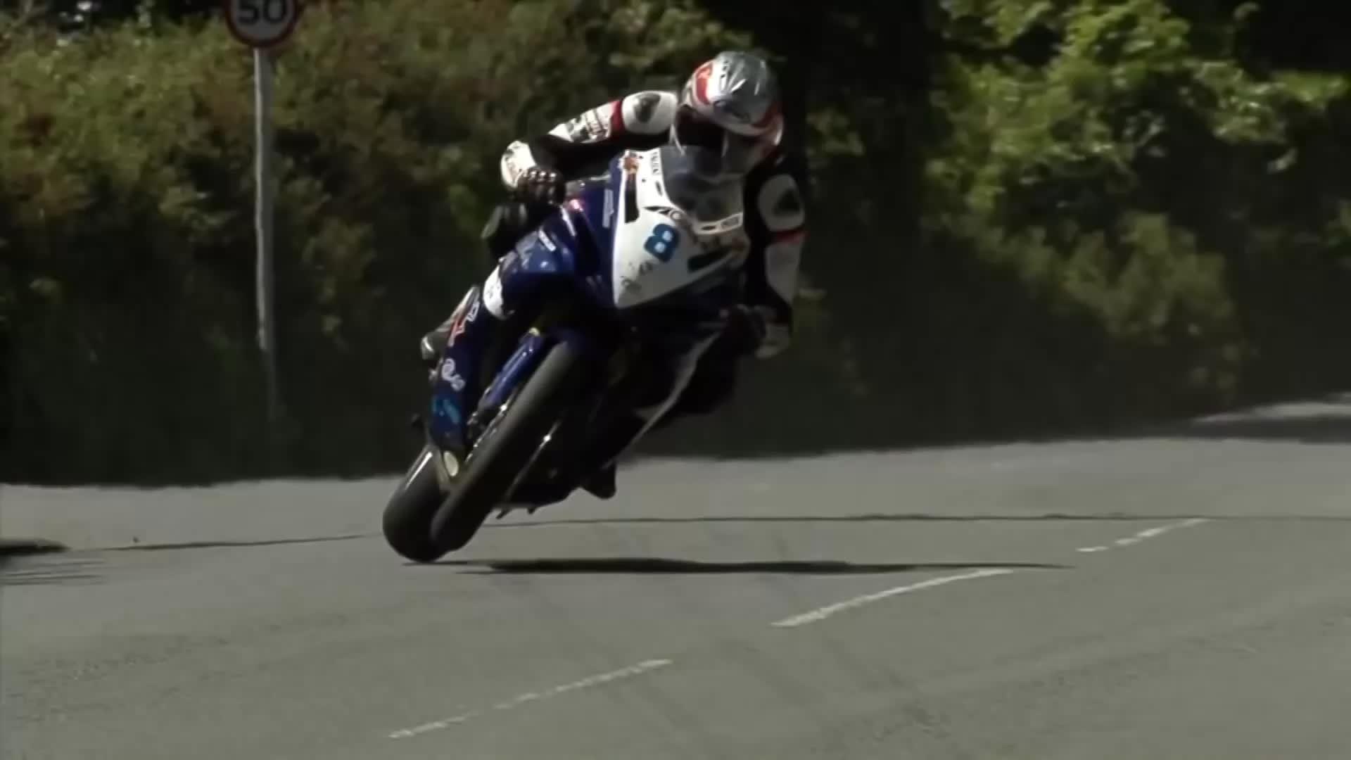 1920x1080 45° wheelie in slow motion (Isle of Man 2013)