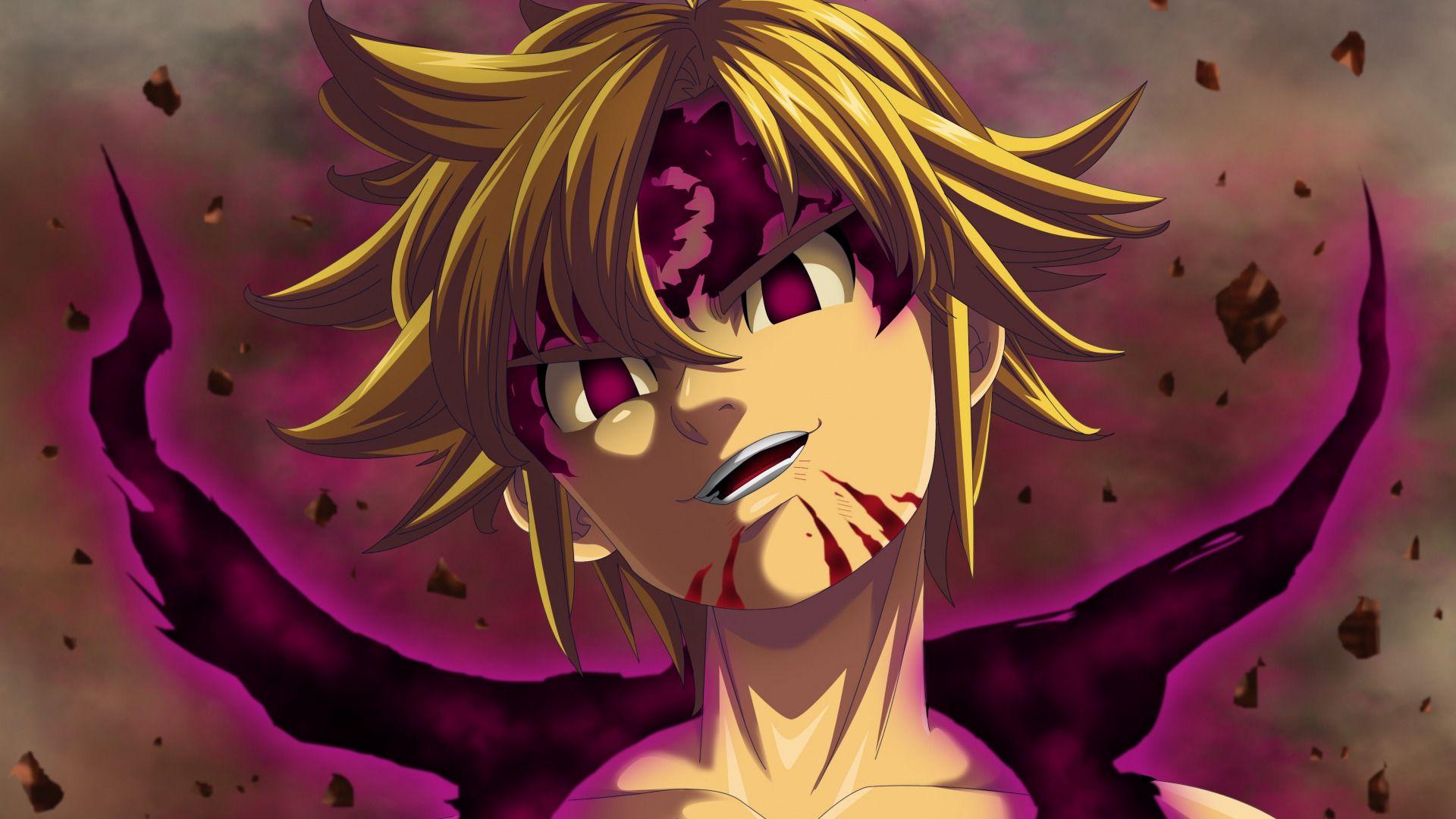 1920x1080 Download wallpaper anime, warrior, manga, Meliodas, Nanatsu no Taizai, japonese, Seven Deadly Sins, assault mode, section shonen in resolution 1920x1080