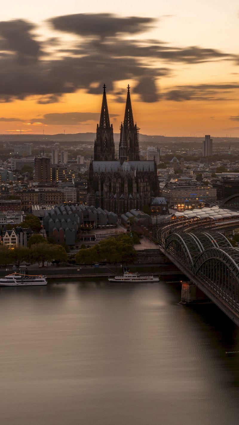 800x1420 Download Wallpaper 800x1420 Bridge, Architecture, Gothic, Cologne, Germany Iphone Se 5s 5c 5 For Parallax HD Background
