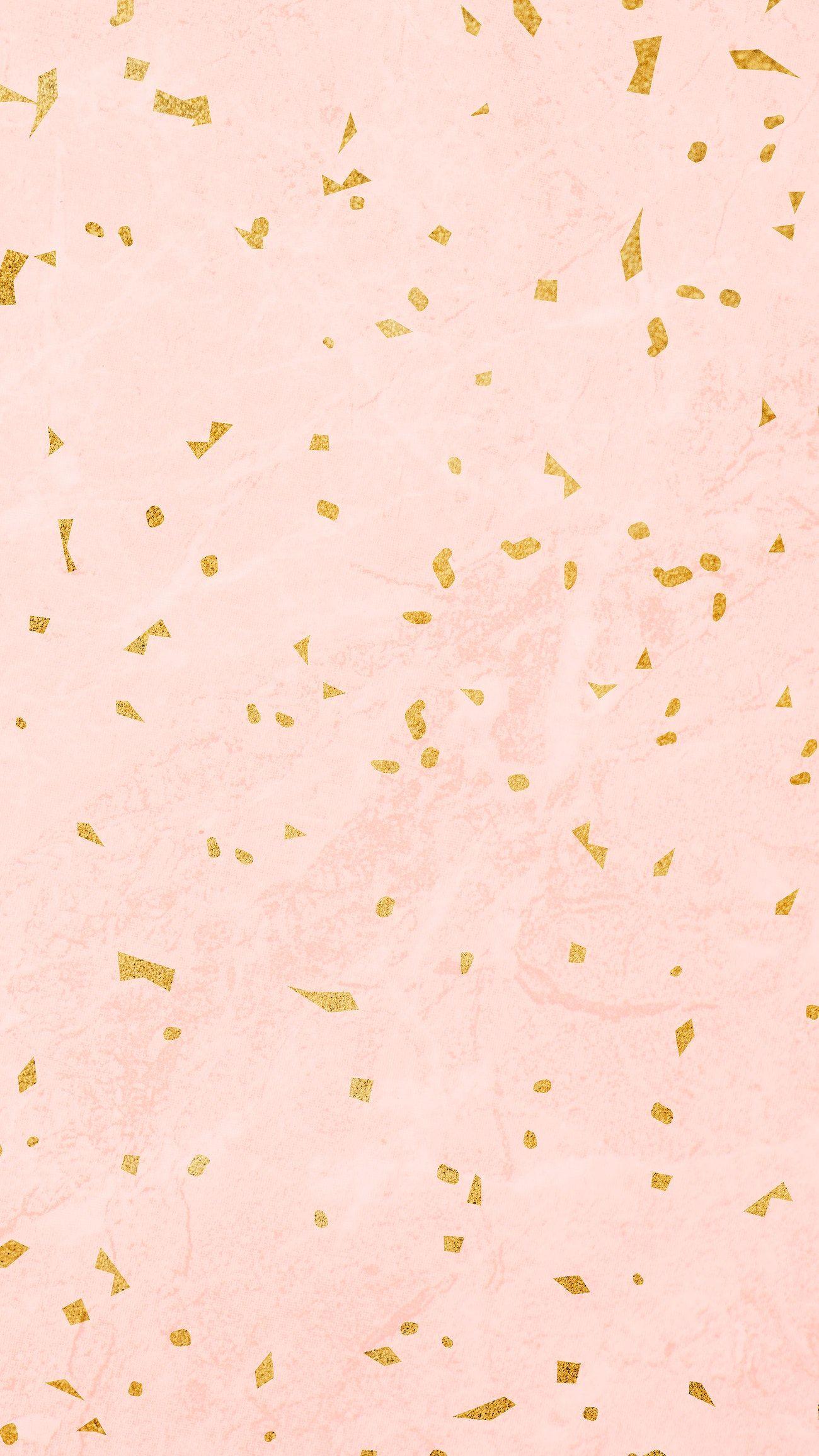 1300x2311 Gold confetti coral pink marble. Royalty free illustration