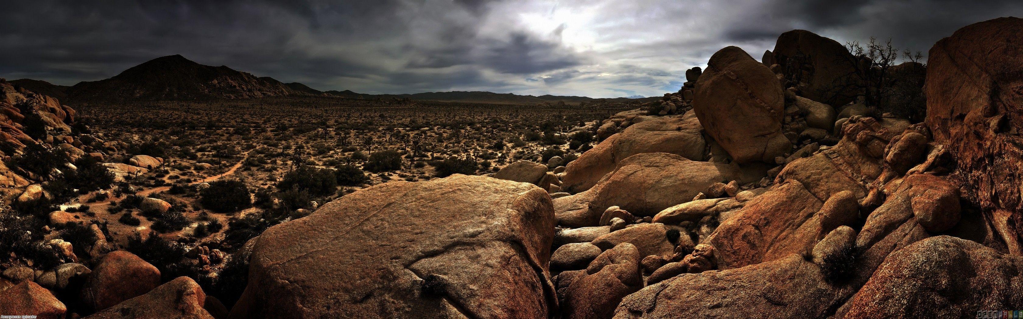3360x1050 Mojave desert wallpaper
