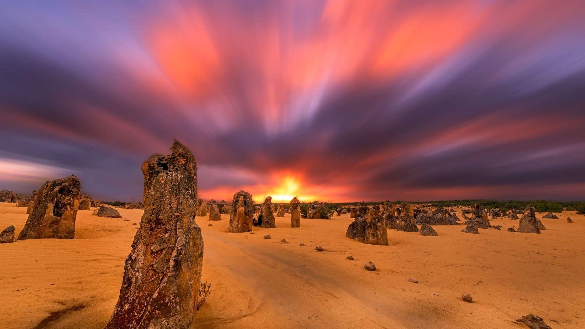 1920x1080 Deserts: Rocks Deserts Australia Sunrise Park Australian Clouds