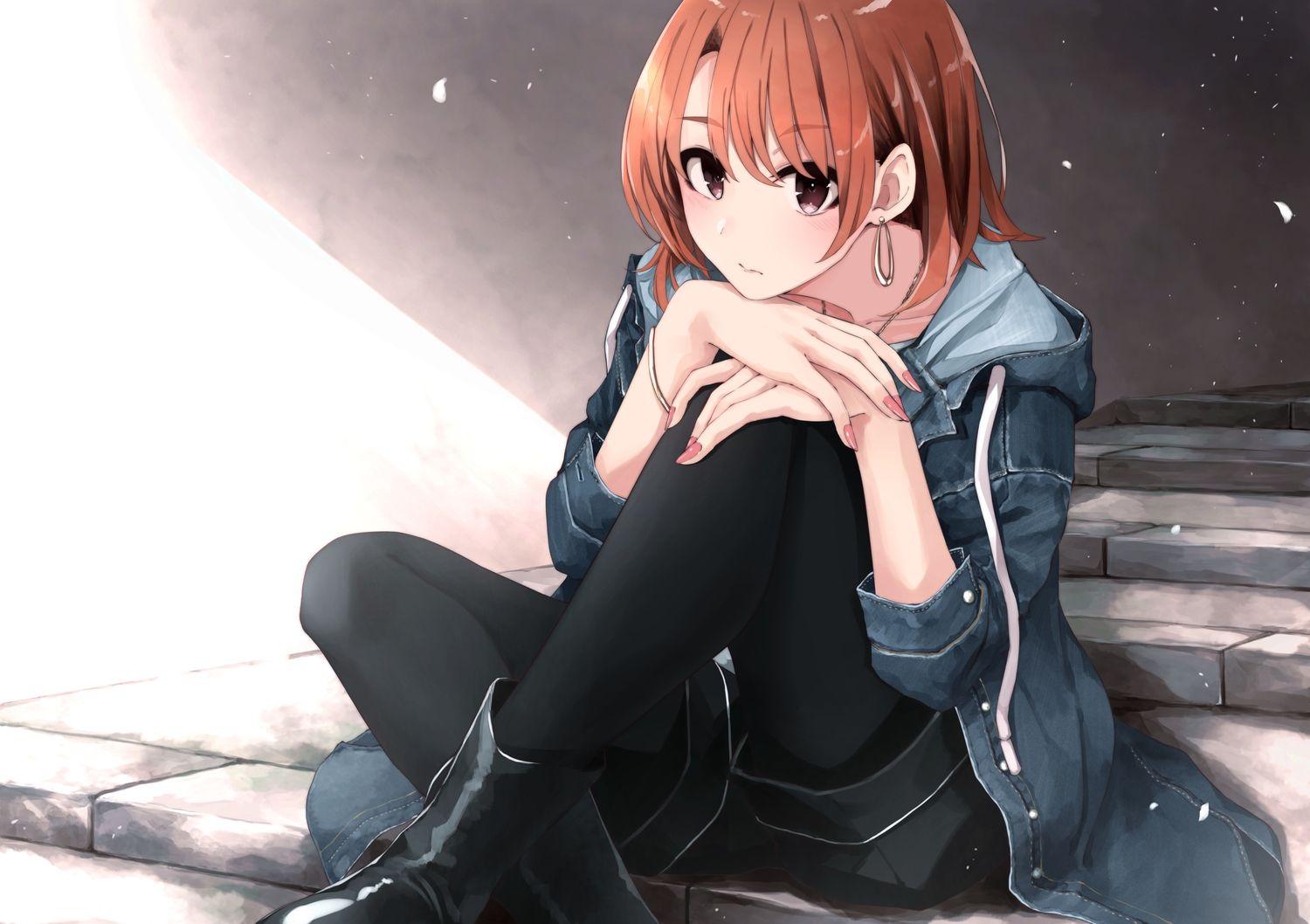 1500x1058 brown hair fuu (fuore) hoodie isshiki iroha short hair shorts yahari ore no seishun love come wa machigatteiru. konachan.com.com Anime Wallpaper