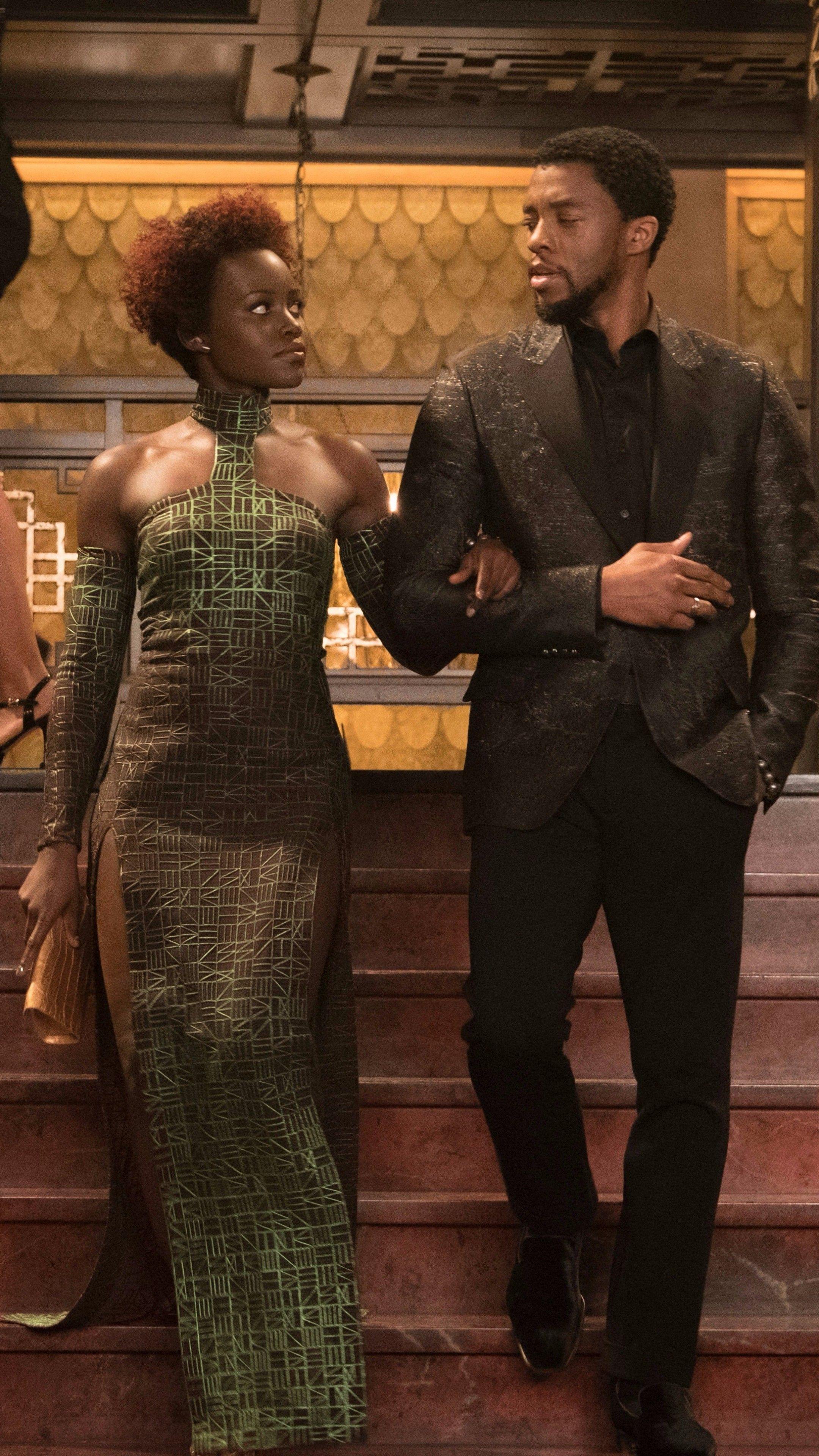2160x3840 Wallpaper Black Panther, Chadwick Boseman, Lupita Nyong'o, 5k, Movies