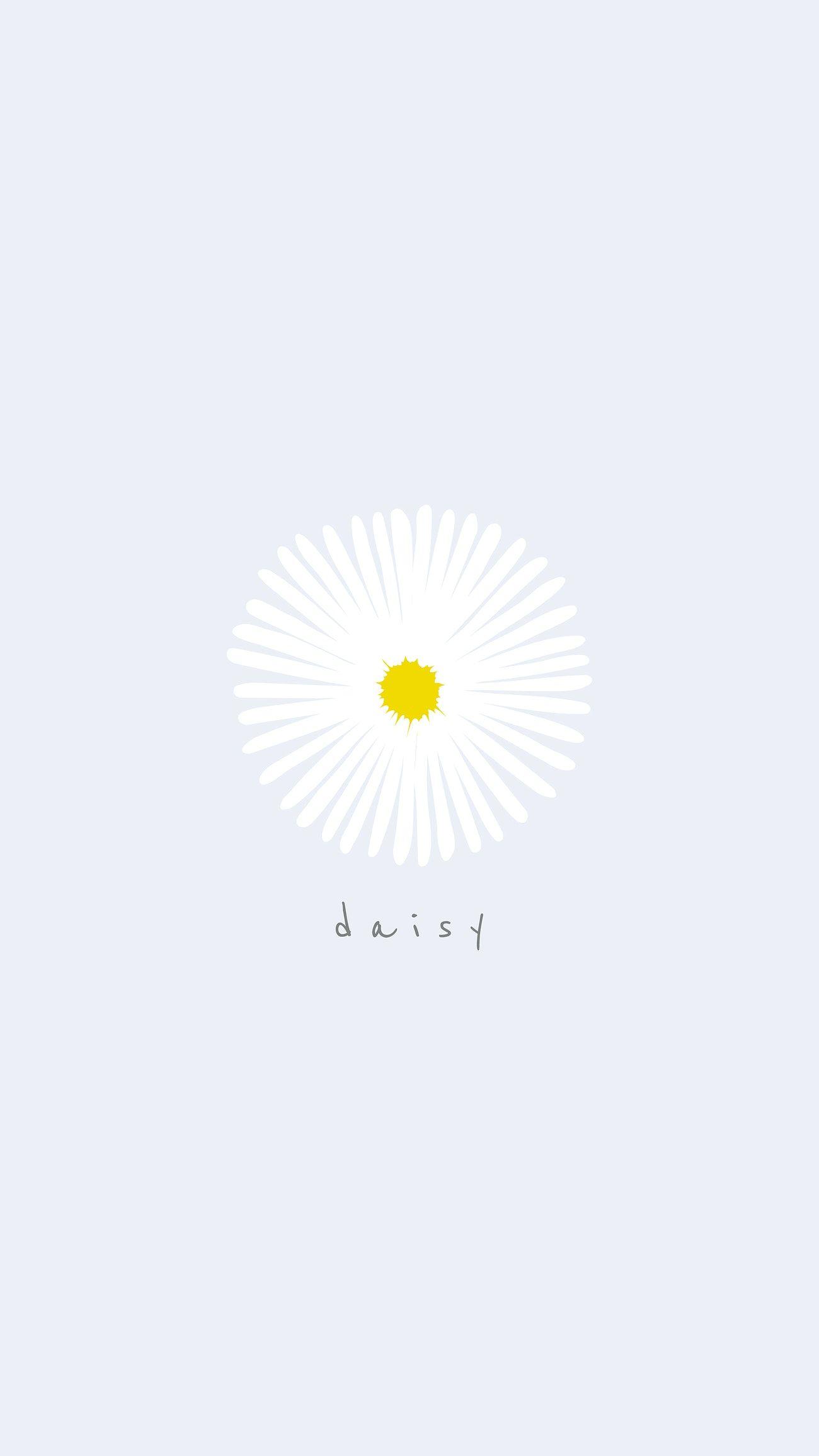 1300x2311 Minimal daisy flower phone background. Royalty free vector