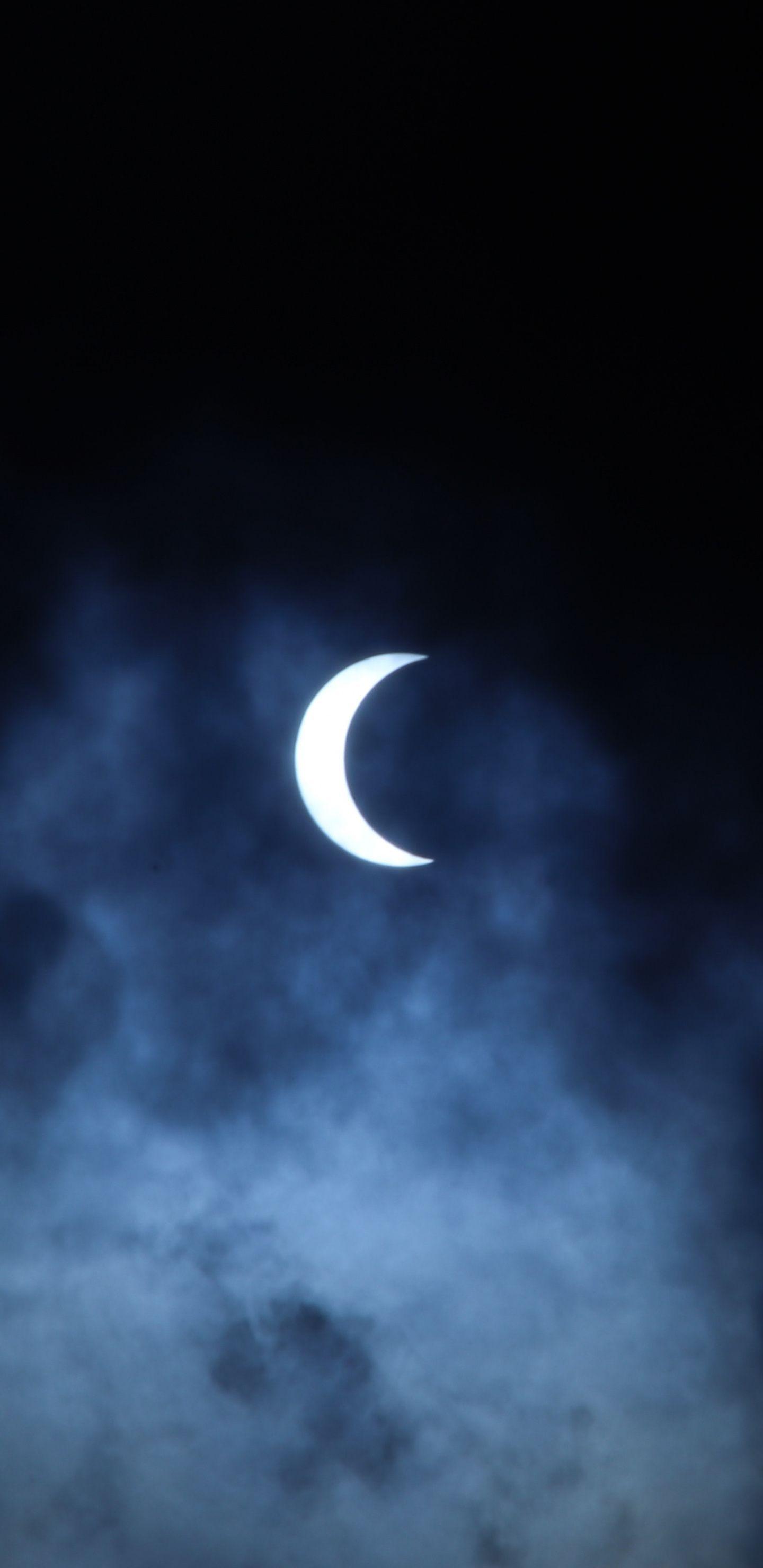 1440x2960 Moon, minimal, dark sky, clouds wallpaper. Cloud wallpaper, Dark skies, Clouds