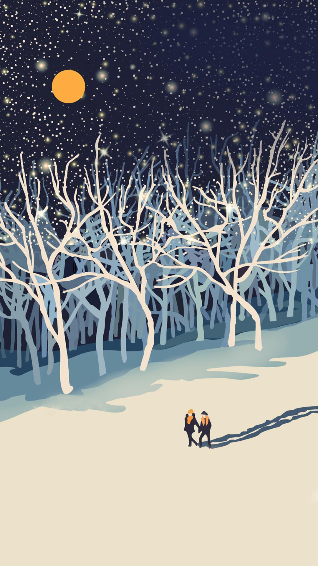 1080x1920 Winter Minimal Background HD Wallpaper