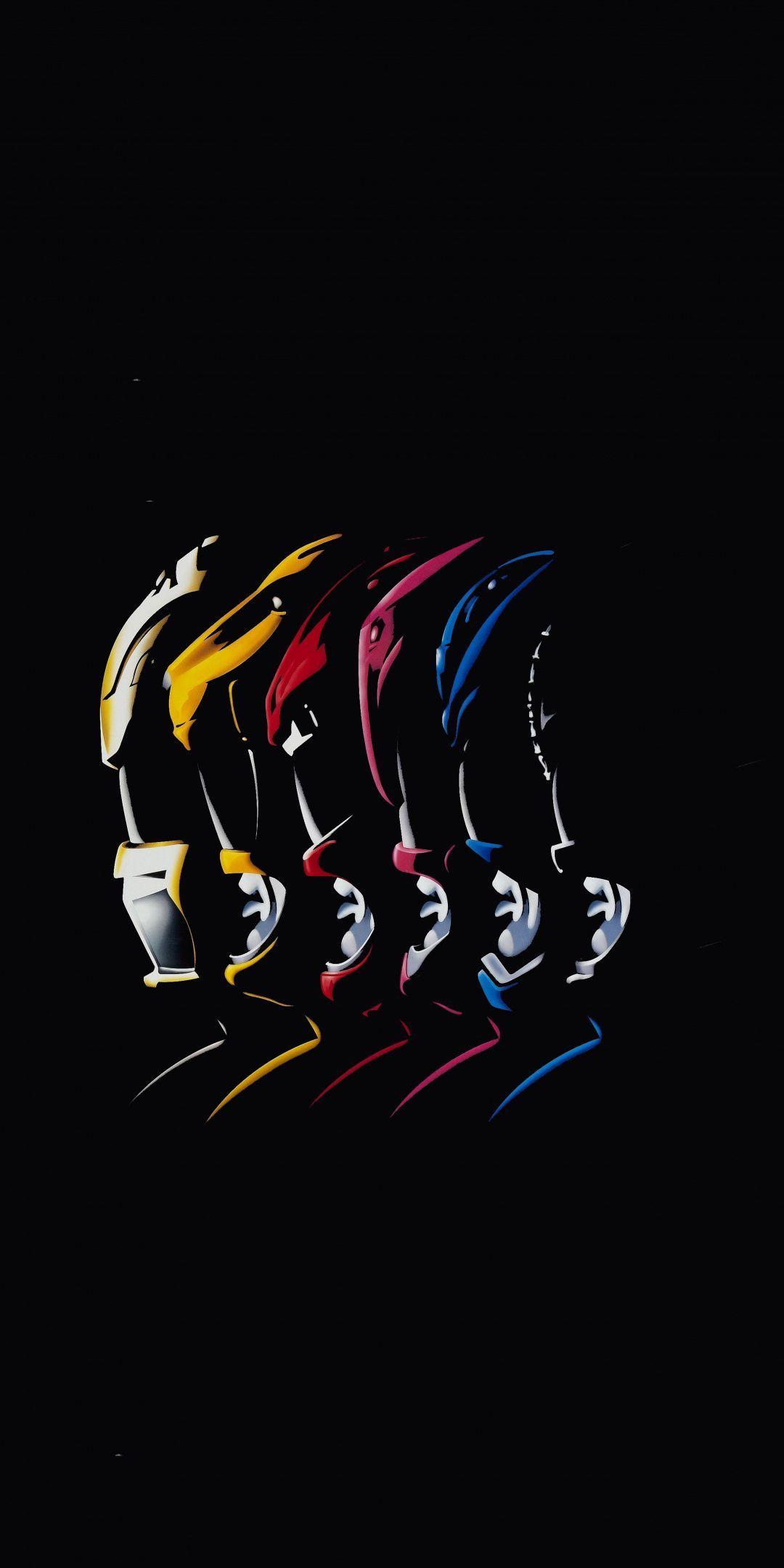 1080x2160 Power Rangers, minimal, digital art Wallpaper. Wallpaper de desenhos animados, Quadros geek, Power rangers