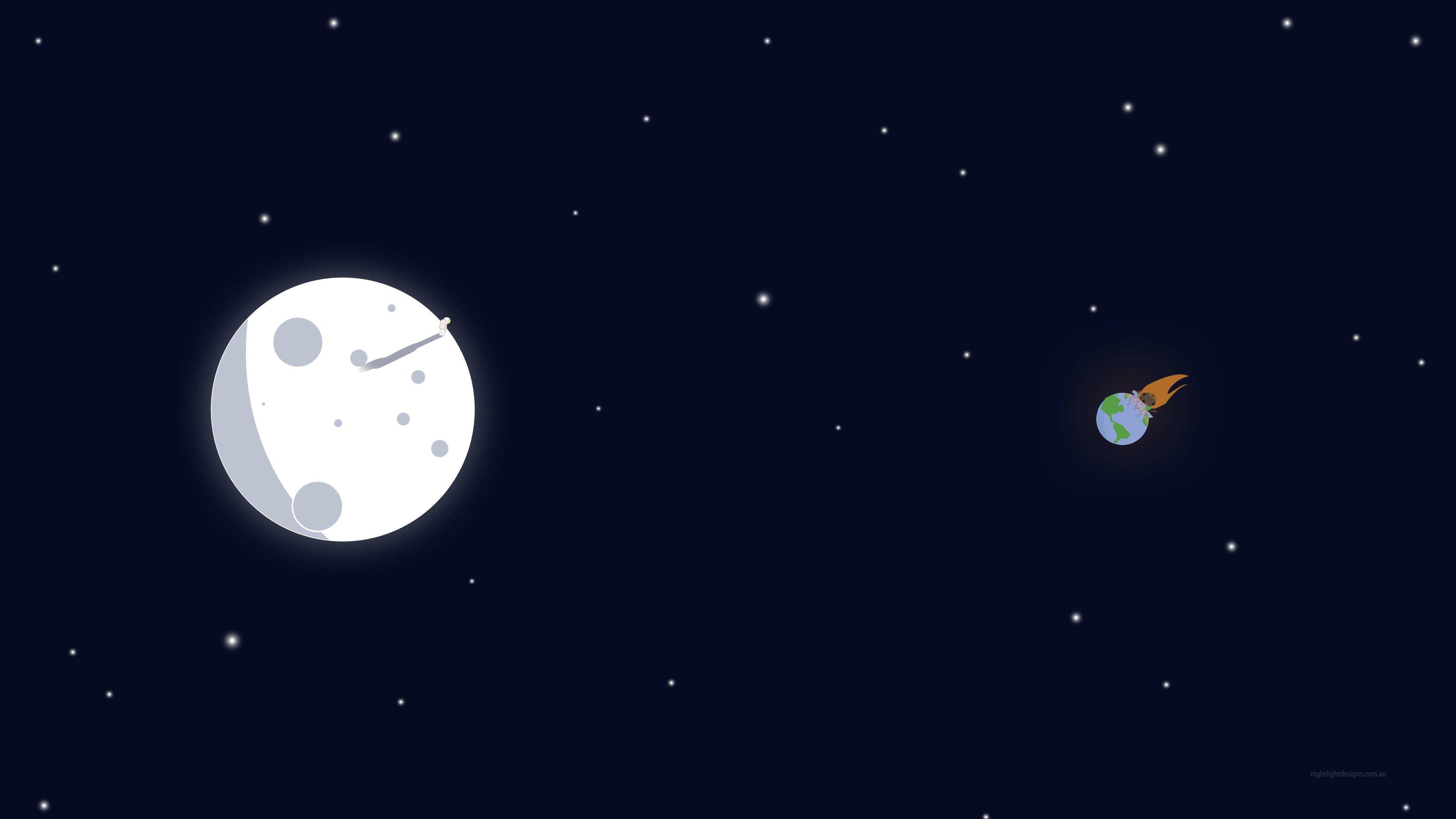 3840x2160 Minimalist Space Art Wallpaper