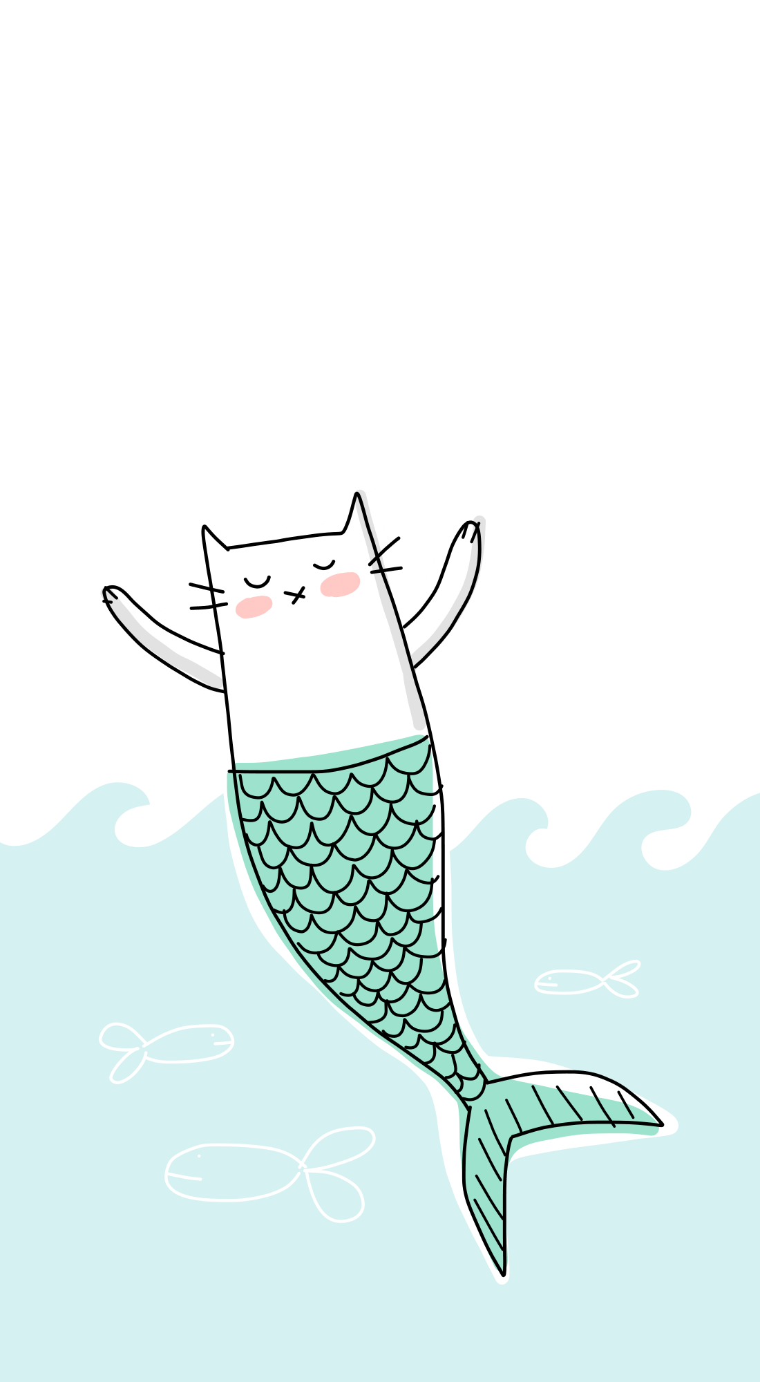 1100x2000 Mermaid #Cat. #Casetify #iPhone #Art #Design #Animals #Illustration. Mermaid wallpaper, Whats wallpaper, Wallpaper bonitos