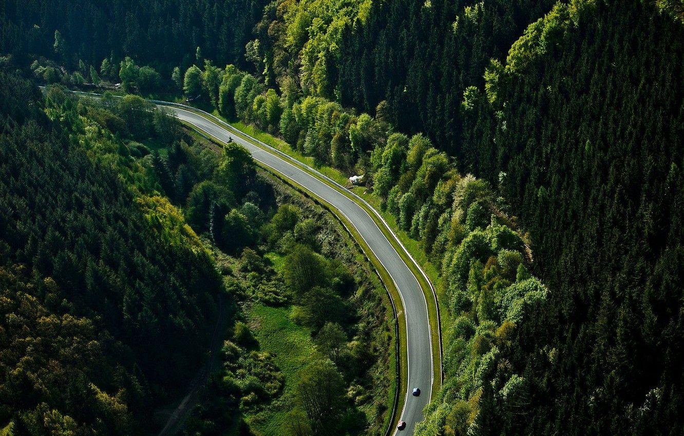 1332x850 Wallpaper forest, track, cars, Nurburgring image for desktop, section природа