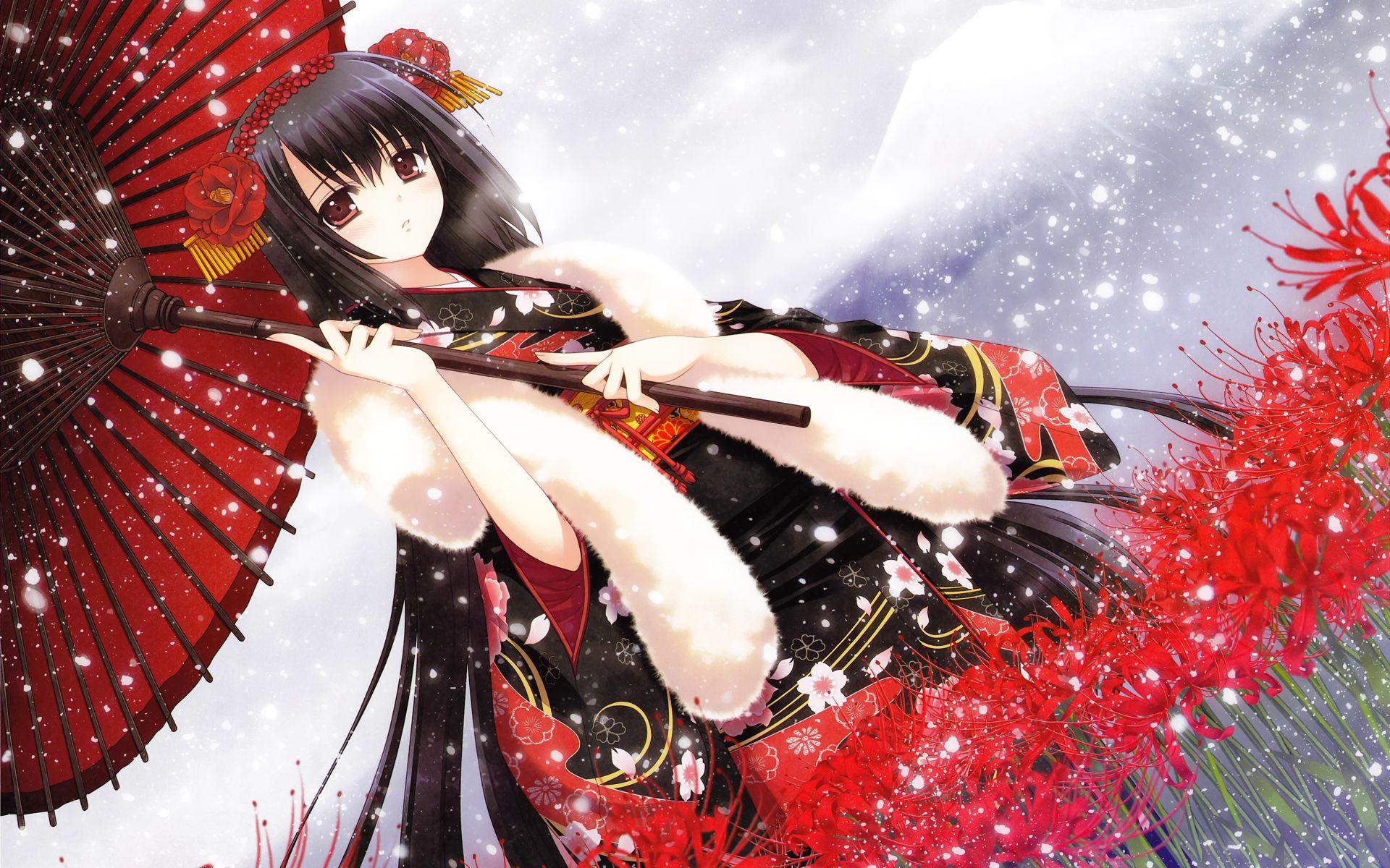 Anime Girl Kimono Beautiful Wallpaper 1440x2559 1091427