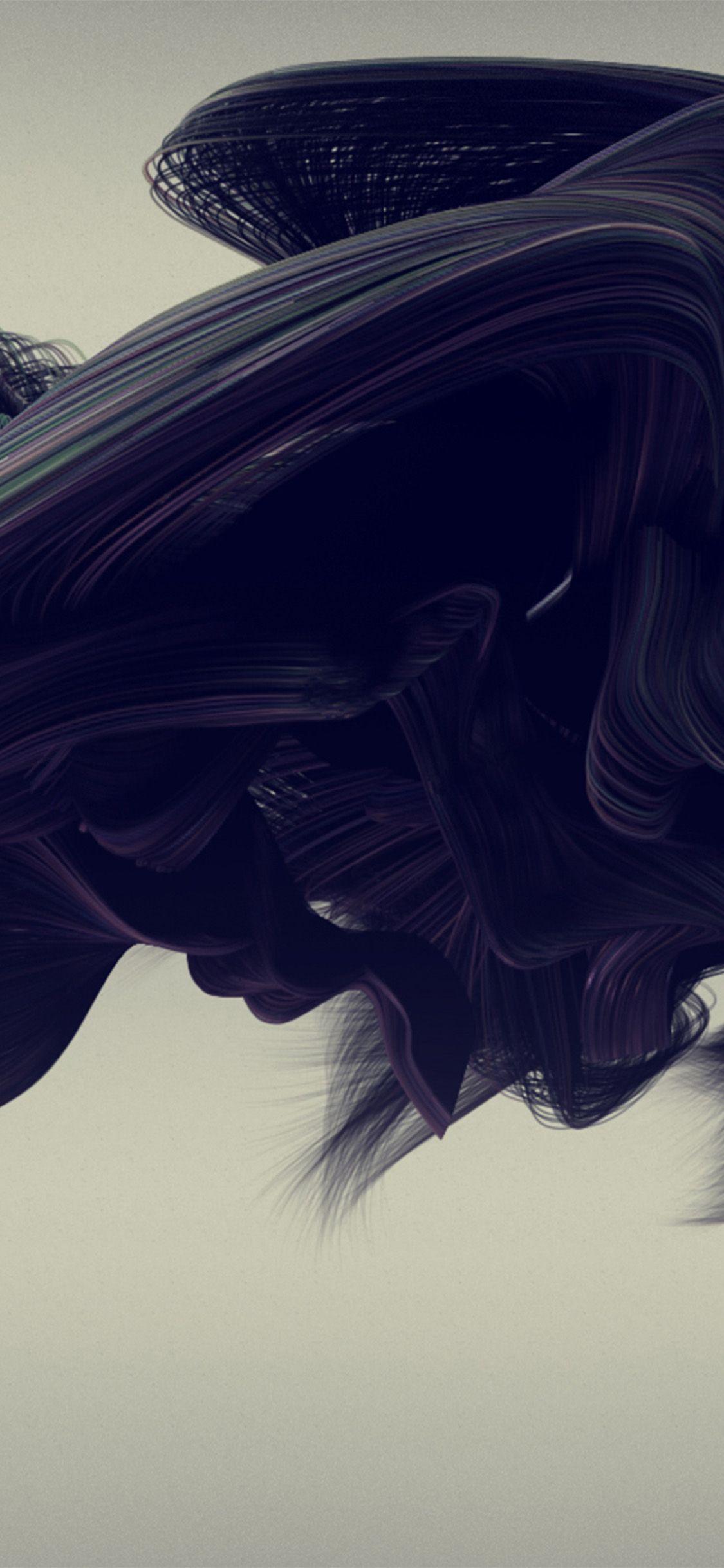1125x2436 iPhone X wallpaper. smoke line abstract pattern background dark