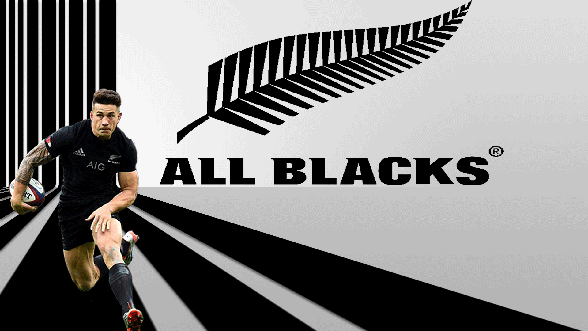 1920x1080 All Blacks rugby Bill Williams created by Gordon Tunstall using Adobe Photohop. All blacks rugby, All blacks, All blacks rugby team