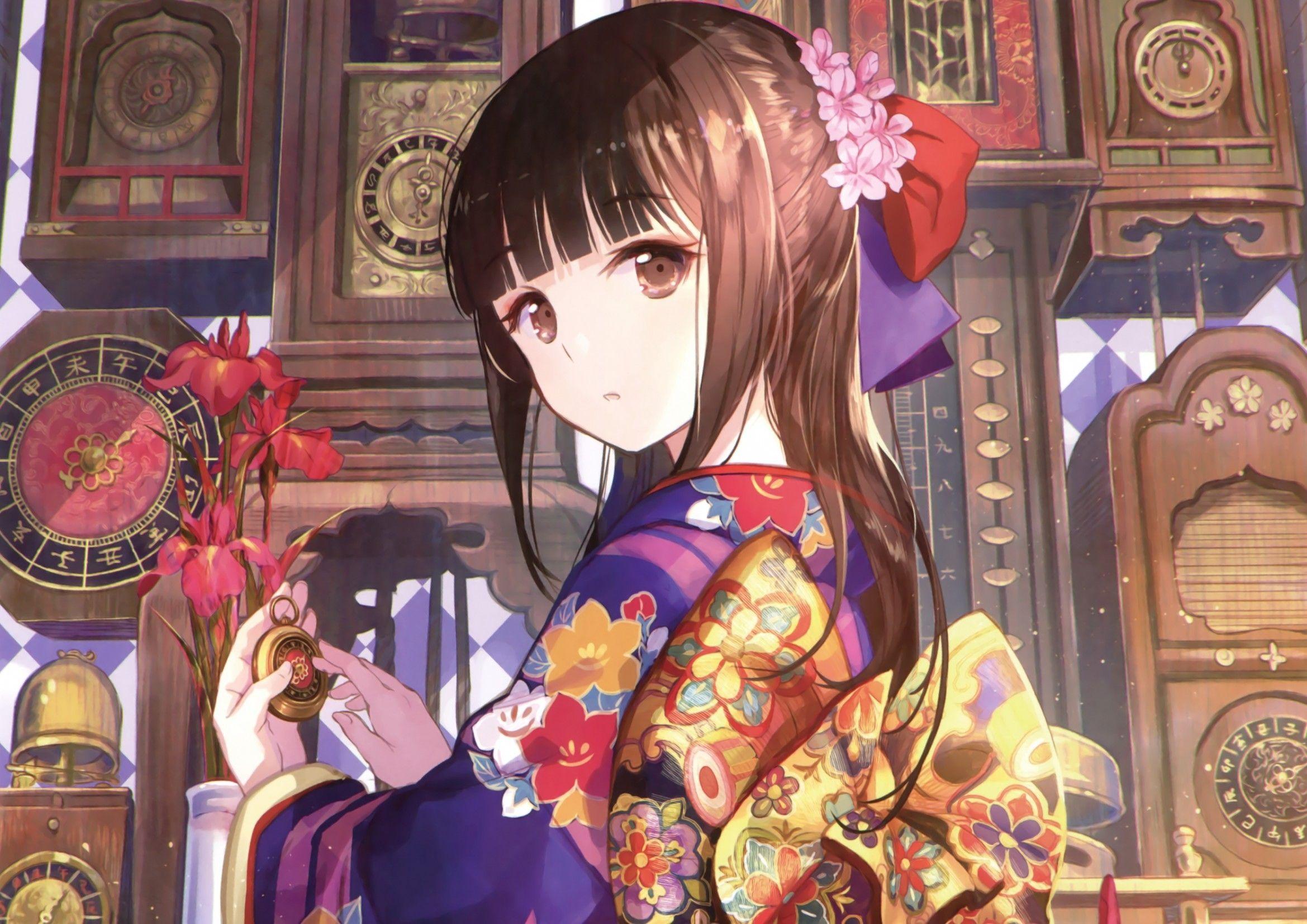 Beautiful Kimono Anime Girl Wallpapers - Top Free Beautiful Kimono