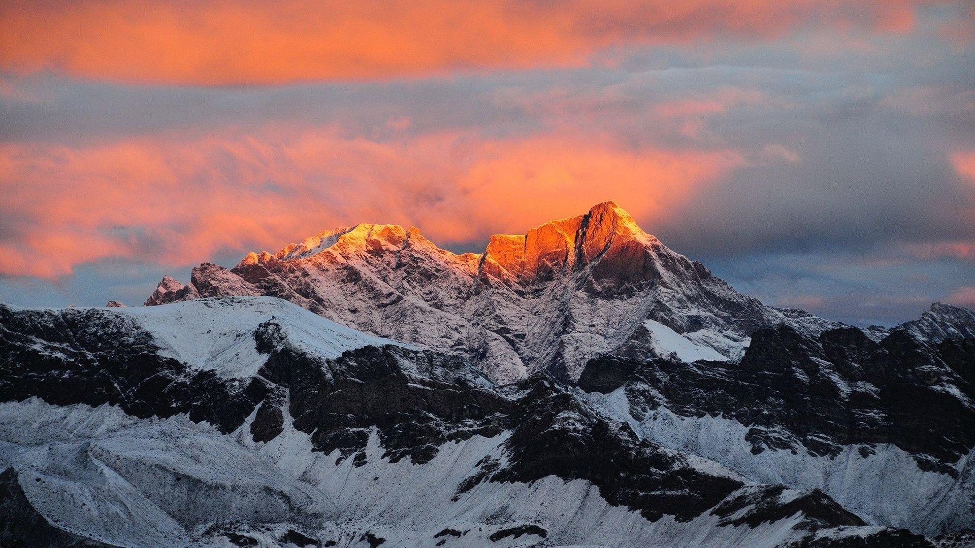1920x1080 Everest Nature Sunset Snow Mountains Sunsets Mount Everest Background
