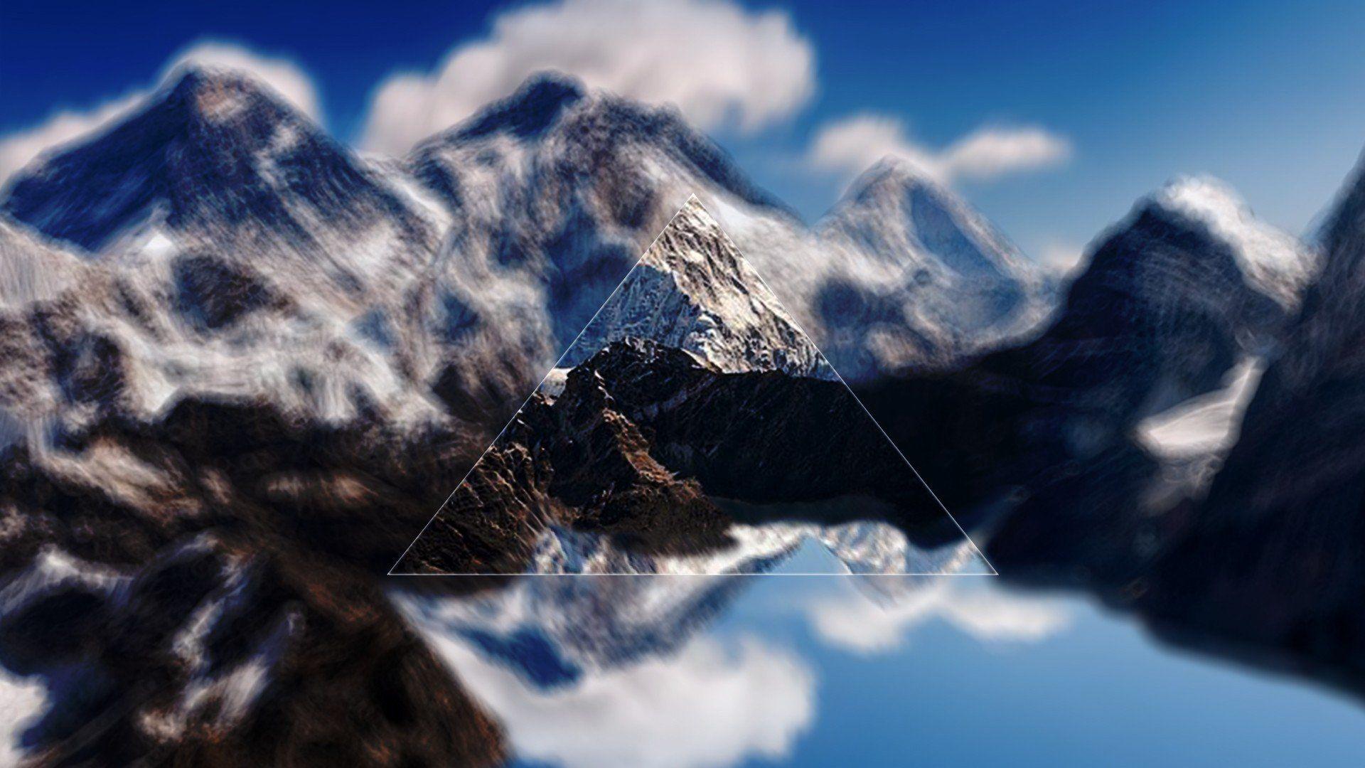 1920x1080 landscape, Digital art, Triangle, Mount Everest, Himalayas, Mountains HD Wallpaper / Desktop and Mobile Image & Photo