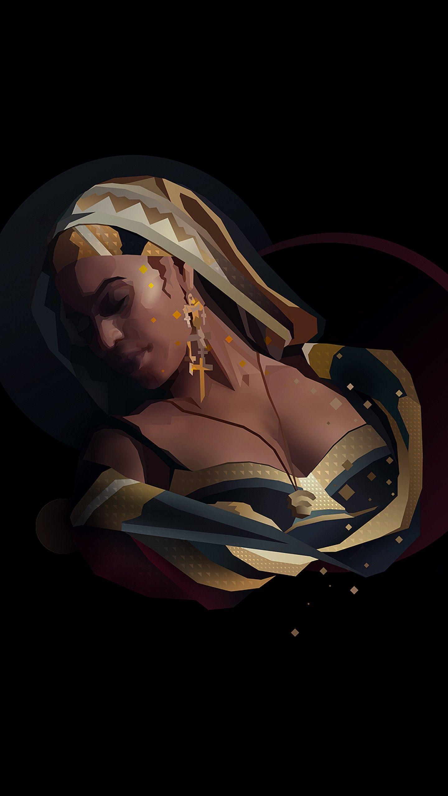 1440x2560 Wallpaper Beyonce, Minimal, Dark background, HD, Creative Graphics / Editor's Picks,. Wallpaper for iPhone, Android, Mobile and Desktop
