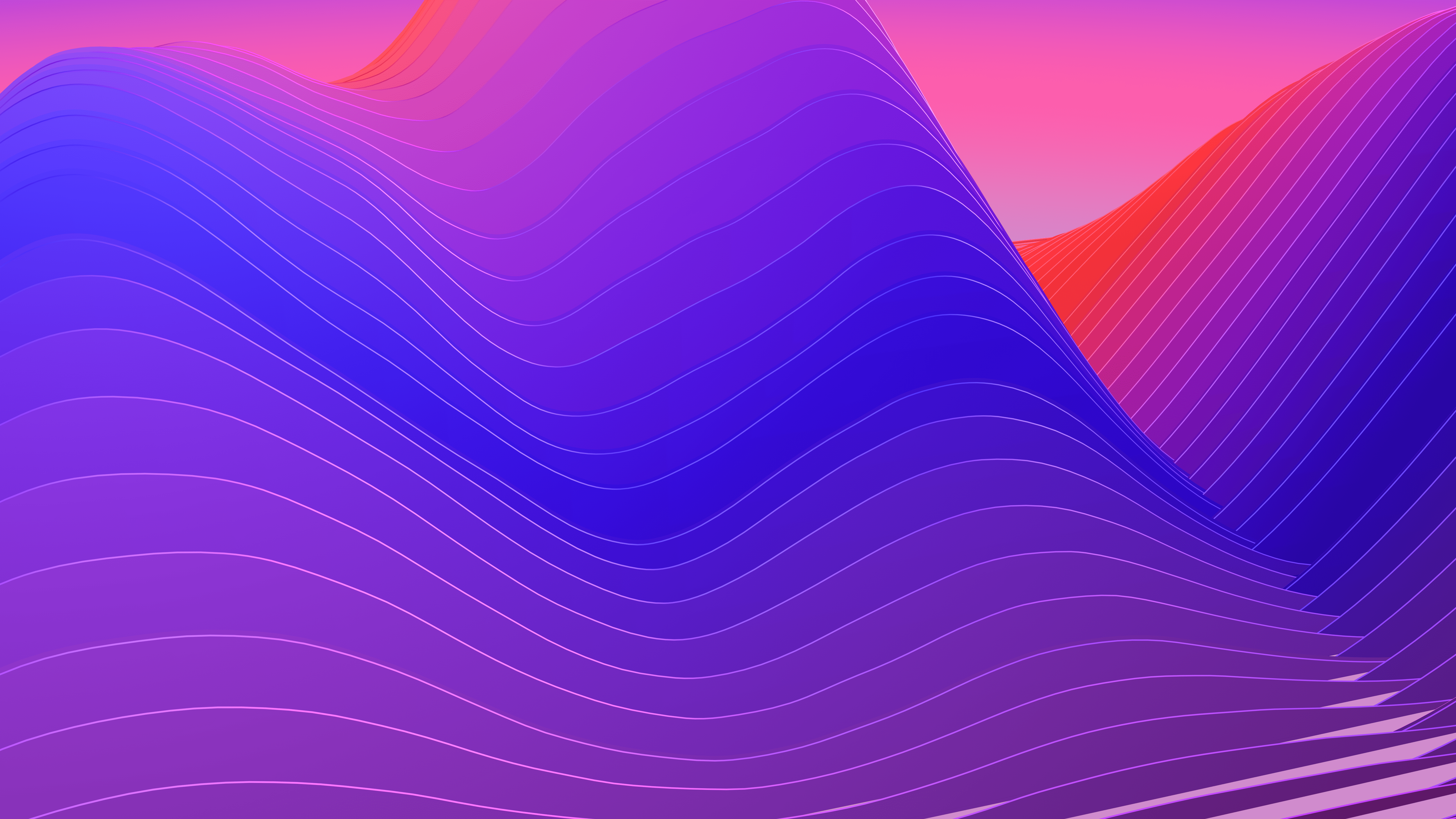 5120x2880 K, #Gradient, #Colorful, #Waves, #iPhone X, #iOS #Neon