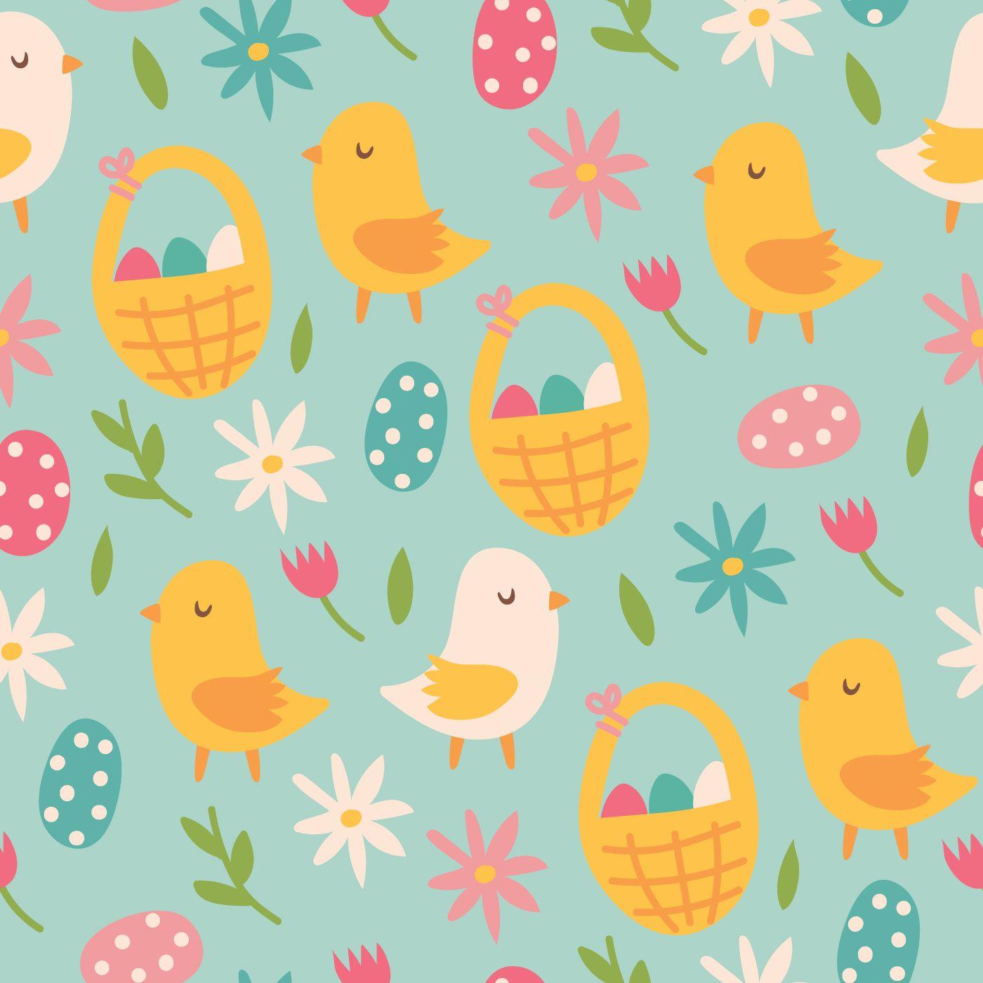 1400x1400 Cute Easter Wallpaper Pattern Free Vectors, Clipart Graphics & Vector Art