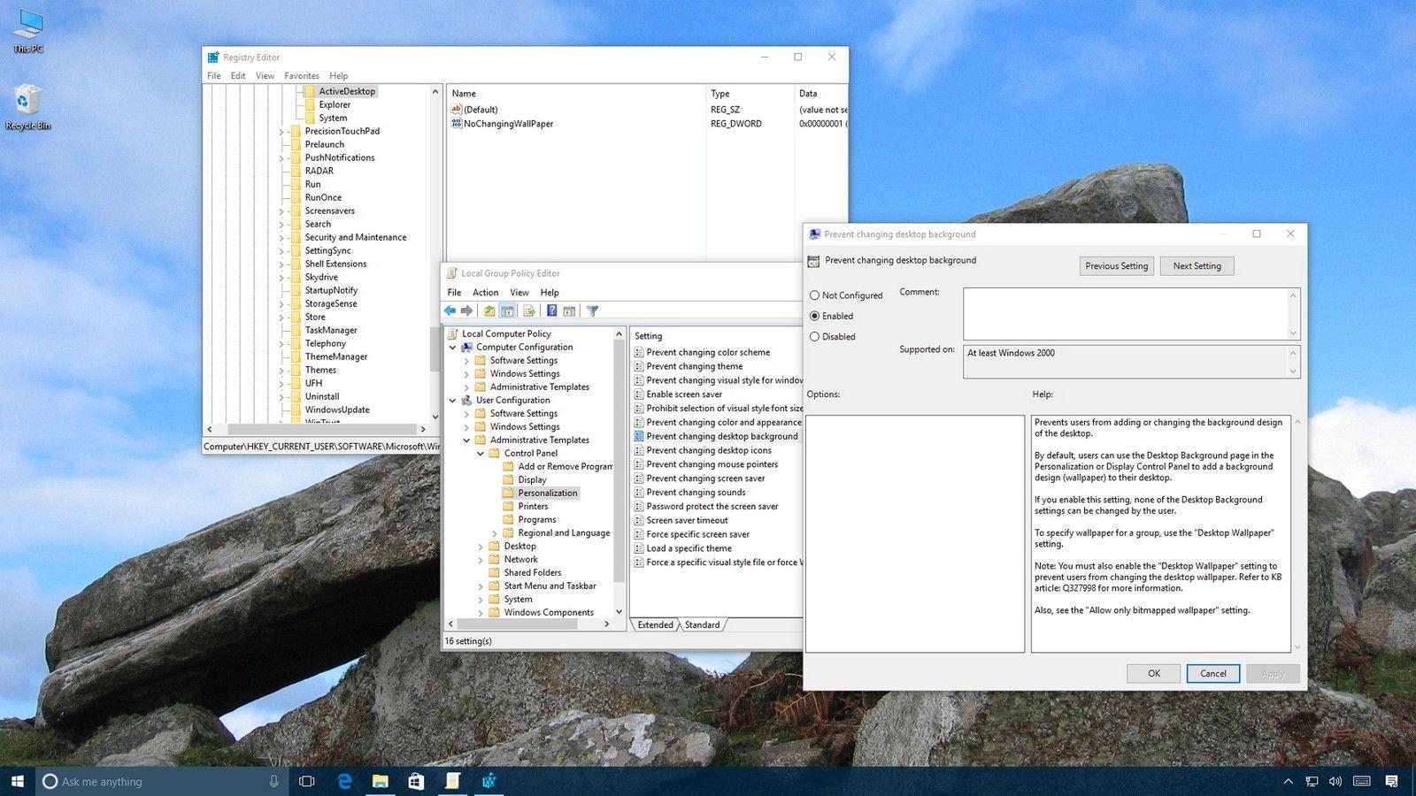 1600x900 How to stop people from changing your Windows 10 desktop wallpaper