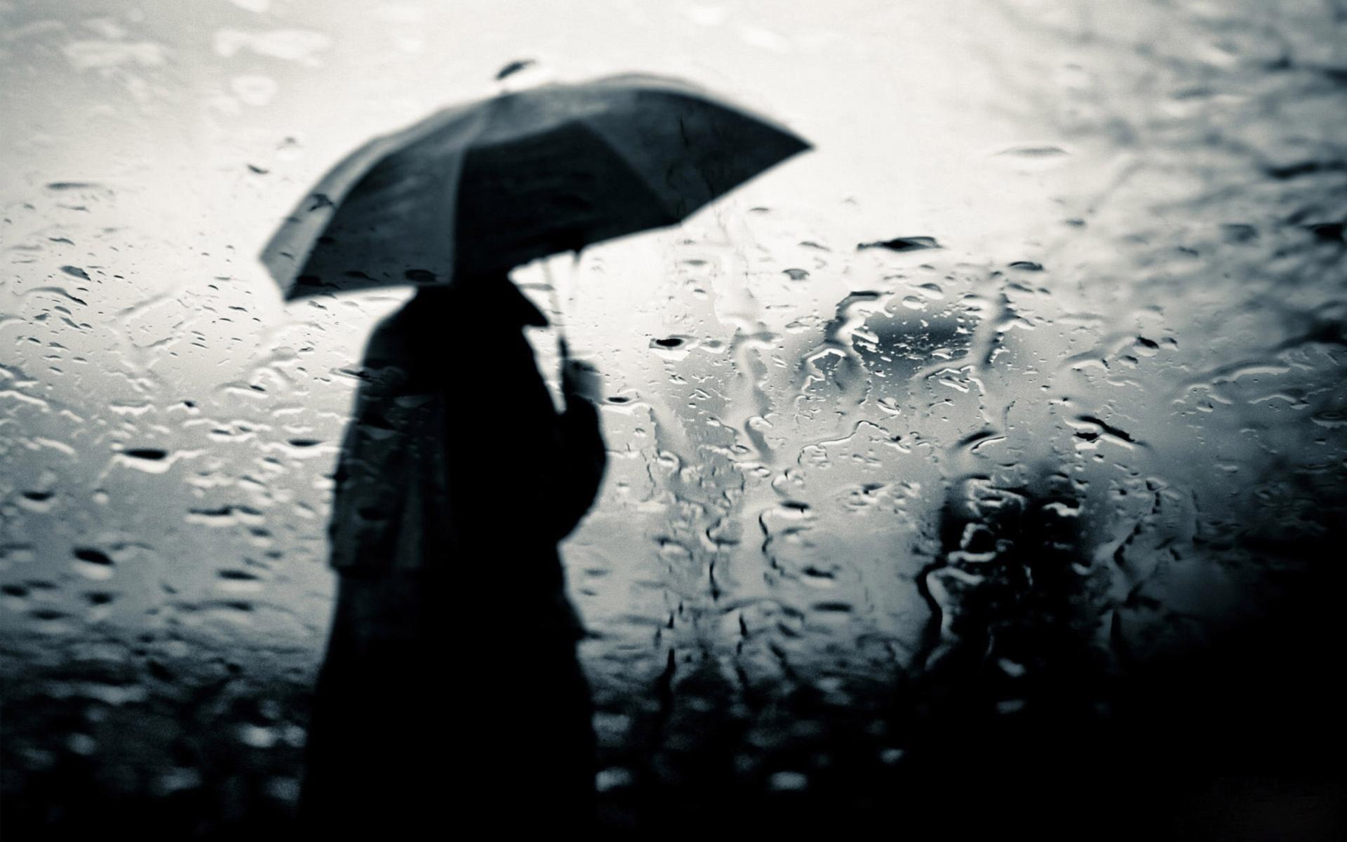 1920x1200 Alone Boy In Rain HD Wallpaper