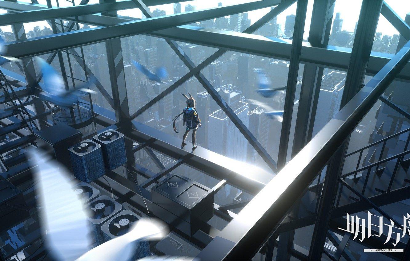 1332x850 Wallpaper girl, beams, Arknights, Amiya image for desktop, section игры