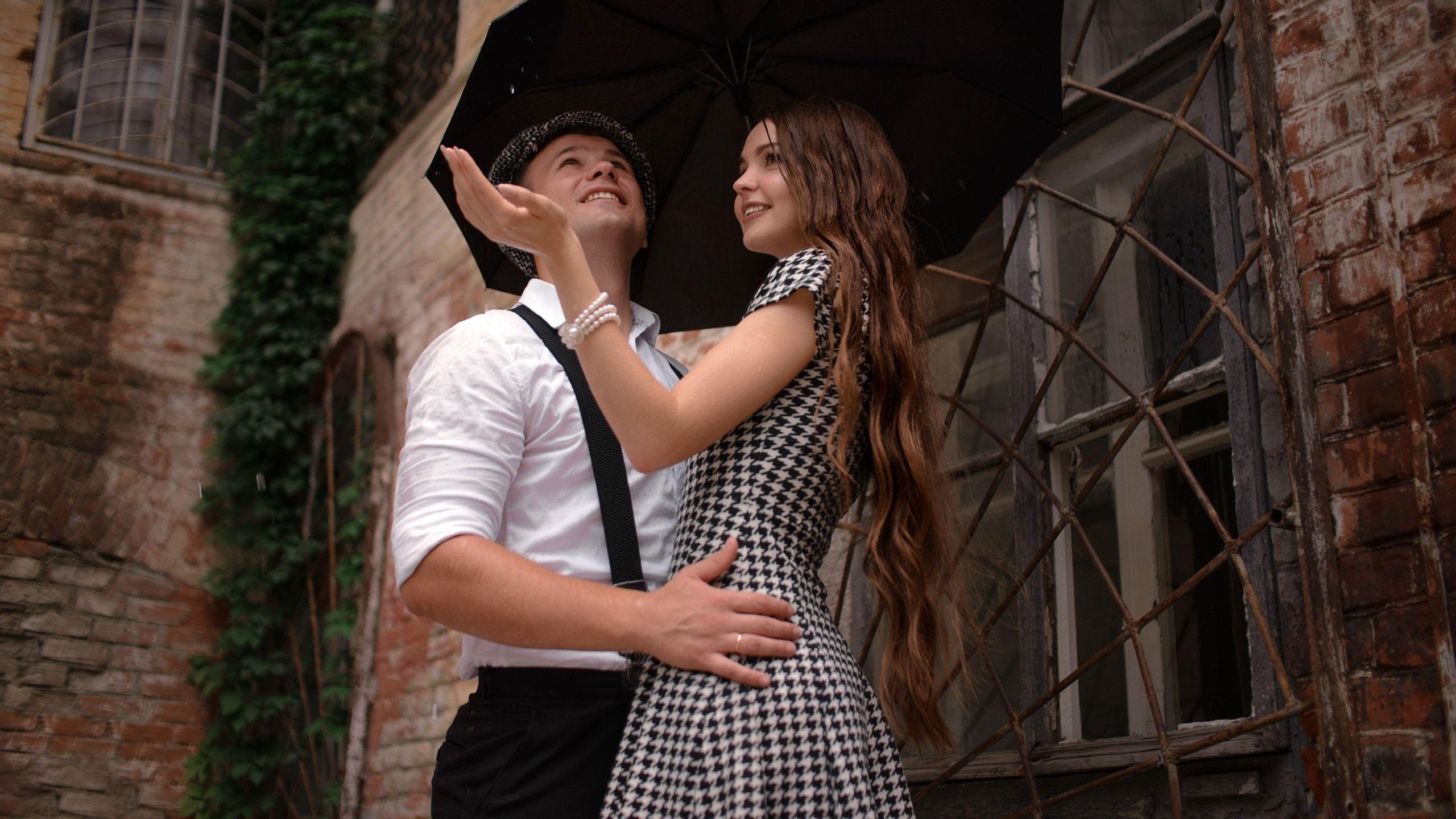 2560x1440 Couple, Girl And Boy, Umbrella, Rain 828x1792 IPhone 11 XR Wallpaper, Background, Picture, Image