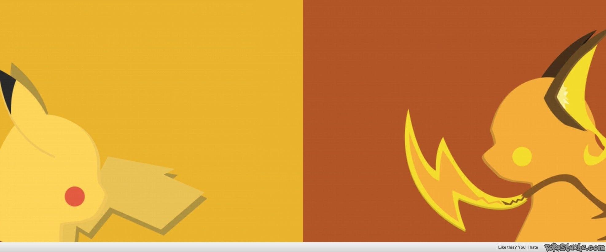 1973x820 Dual Screen Background Raichu. Fondos De Pantalla