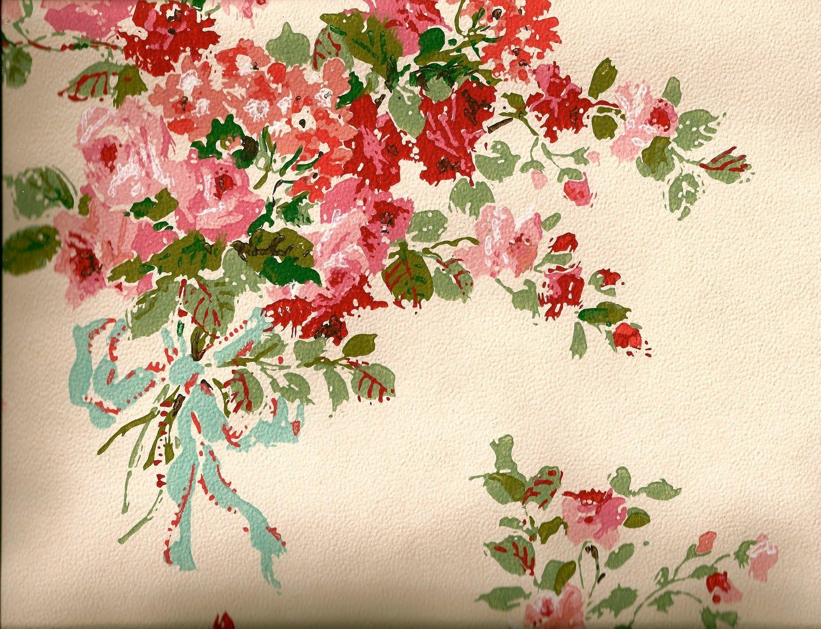 1600x1227 HWFD Chic Vintage Floral Wallpaper high resolution (1600 x 1227 ). HD Wallapapers Free Download