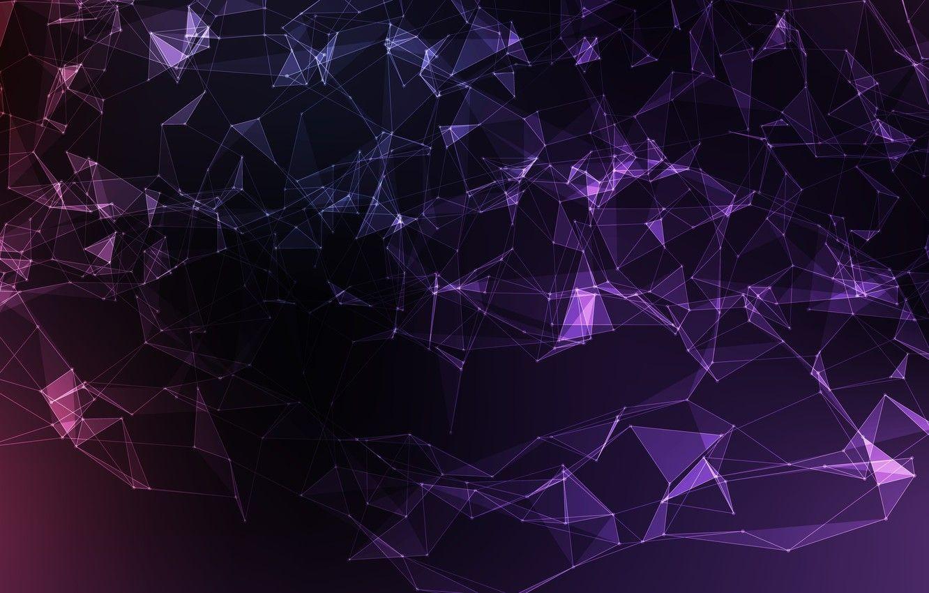1332x850 Wallpaper vector, abstract, background, violet, mesh image for desktop, section абстракции