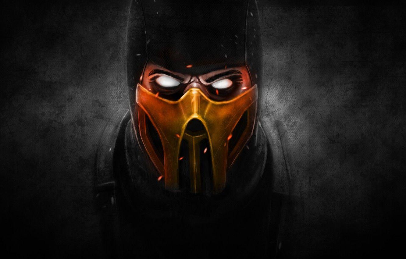 1332x850 Wallpaper the dark background, mask, Scorpio, ninja, scorpion, mortal kombat image for desktop, section игры