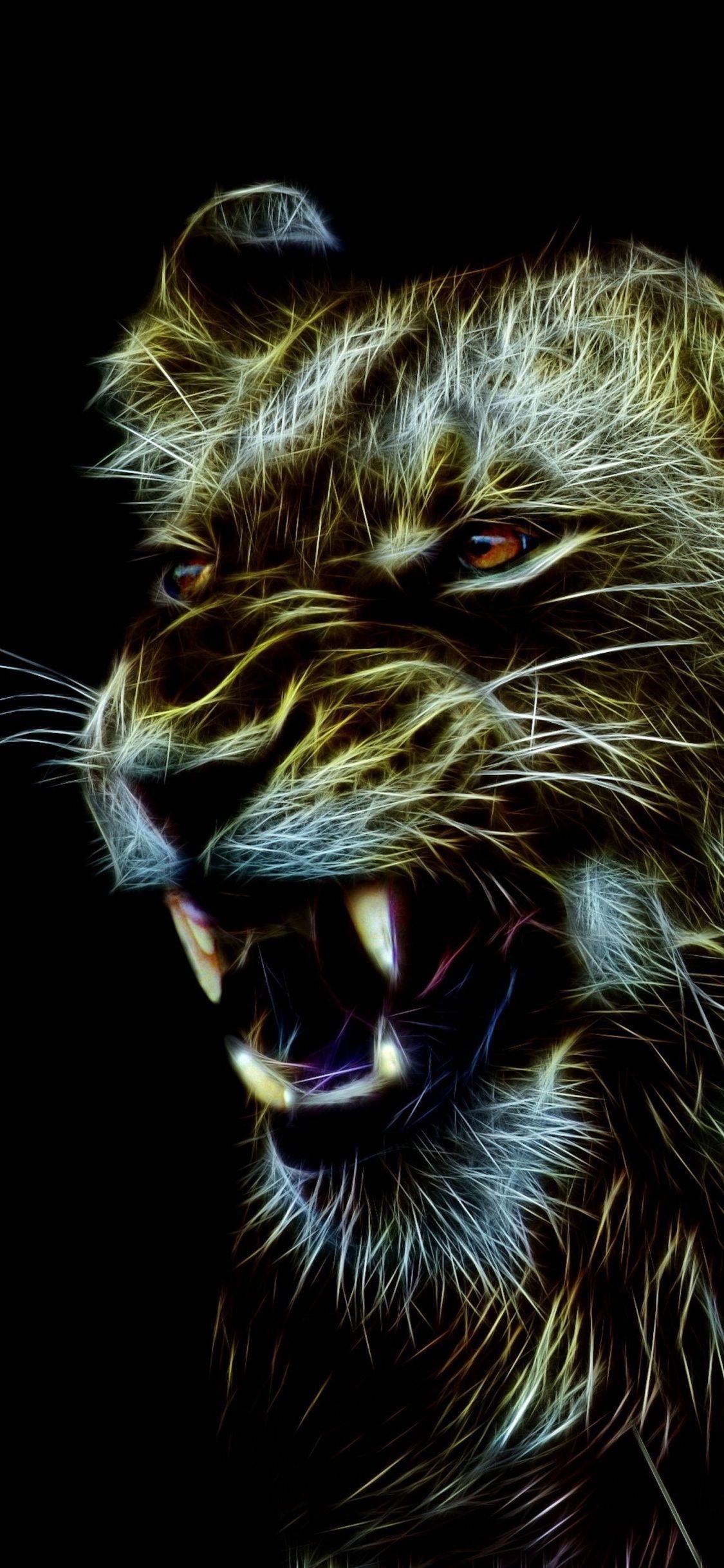 1125x2436 Angry lioness, predator, art, muzzle, 1125x2436 wallpaper. Animal wallpaper, Predator art, Wallpaper
