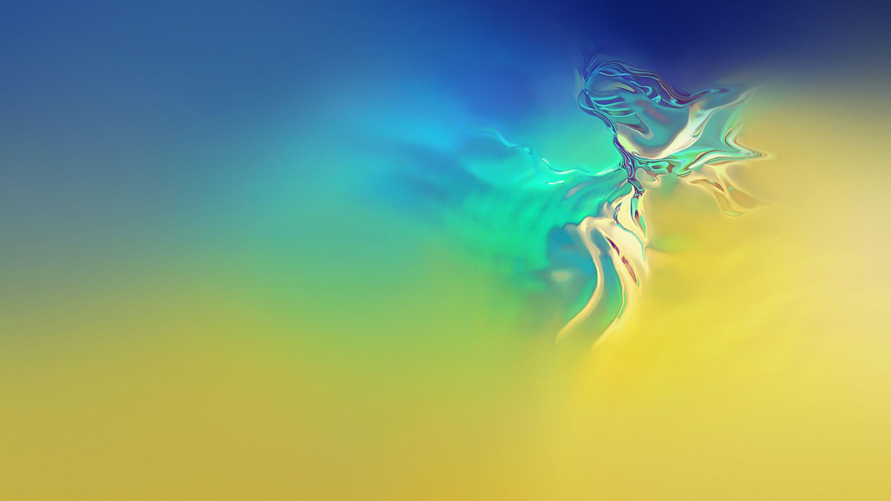 3000x1688 Samsung Galaxy S10 Blue Green Abstract Stock Wallpaper