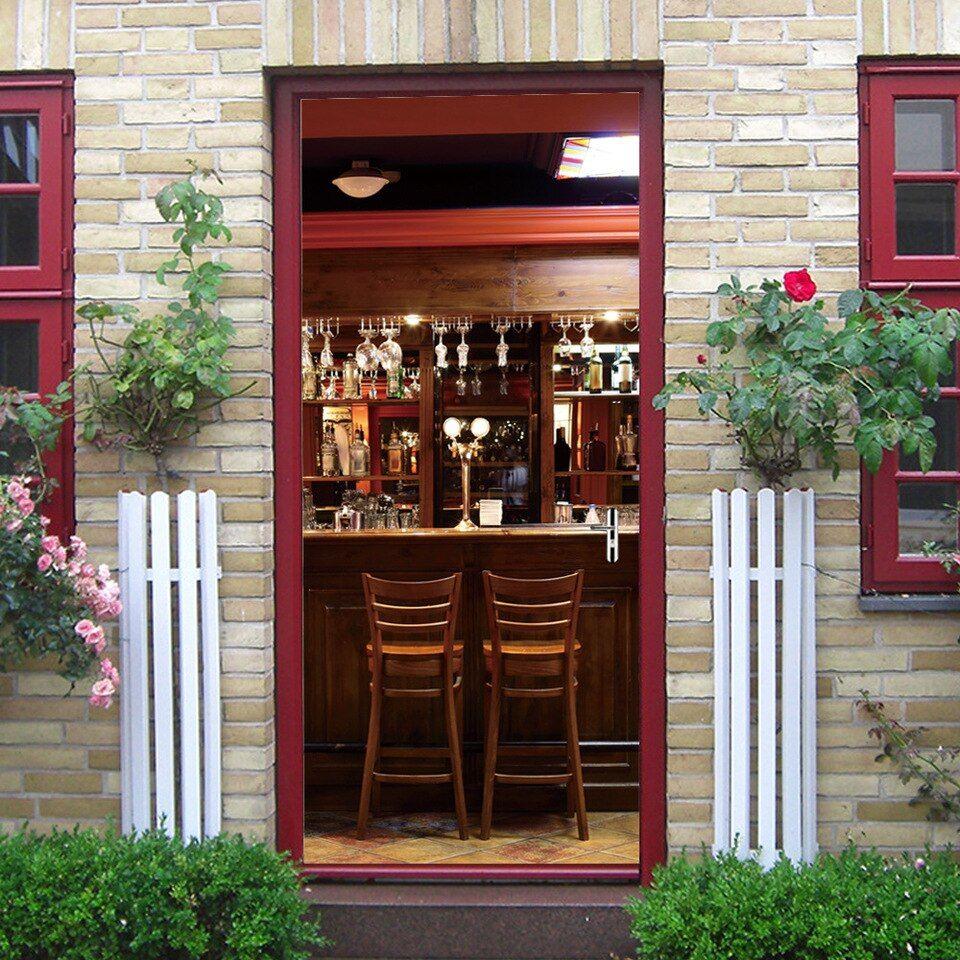 960x960 Wine bar table Door Wall Murals Wall Stickers Door Sticker Wallpaper Decals Home Decoration. Wall Stickers