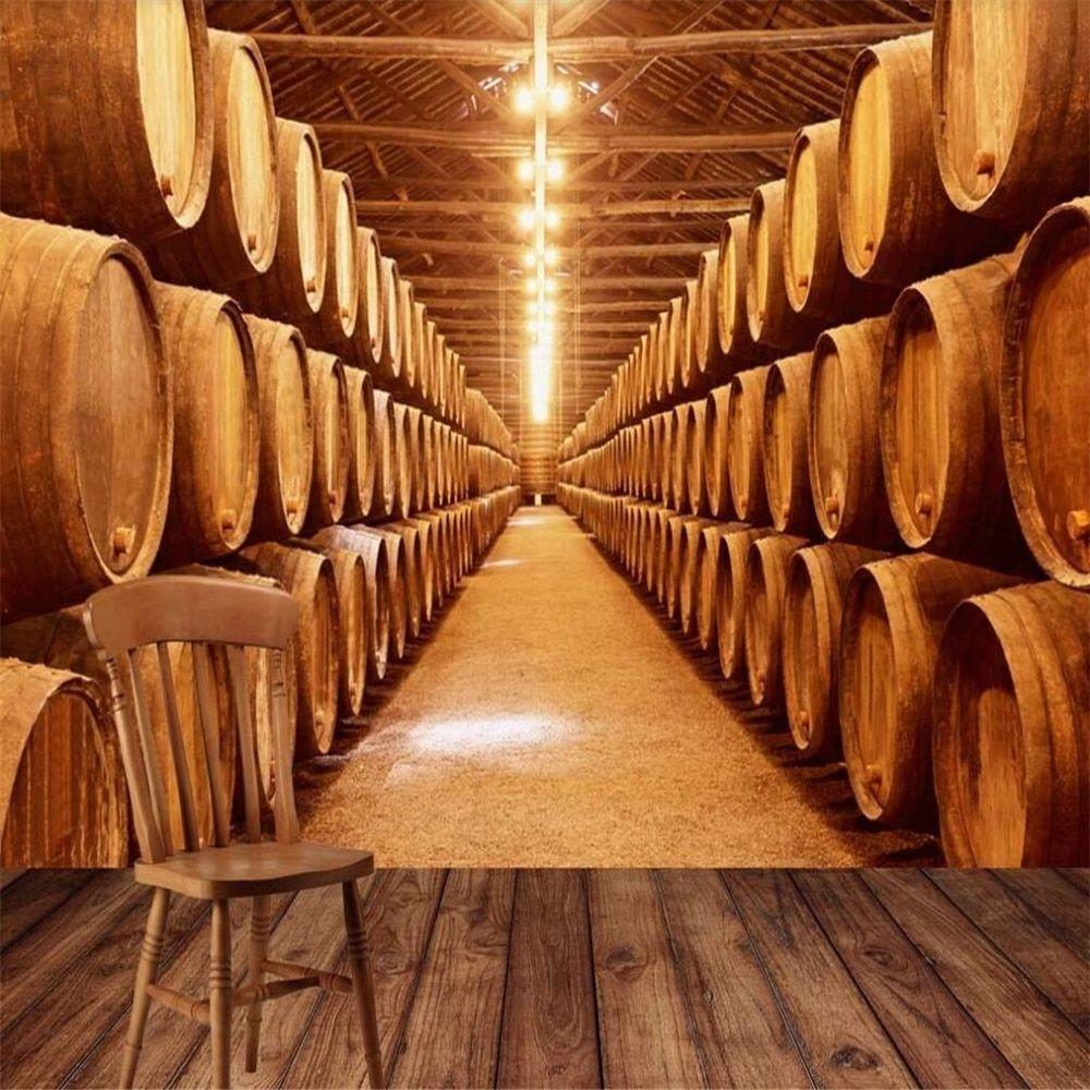1000x1000 Milofi professional custom 3D wallpaper mural wine cellar wine barrel background wall decorative painting wallpaper. Wallpaper