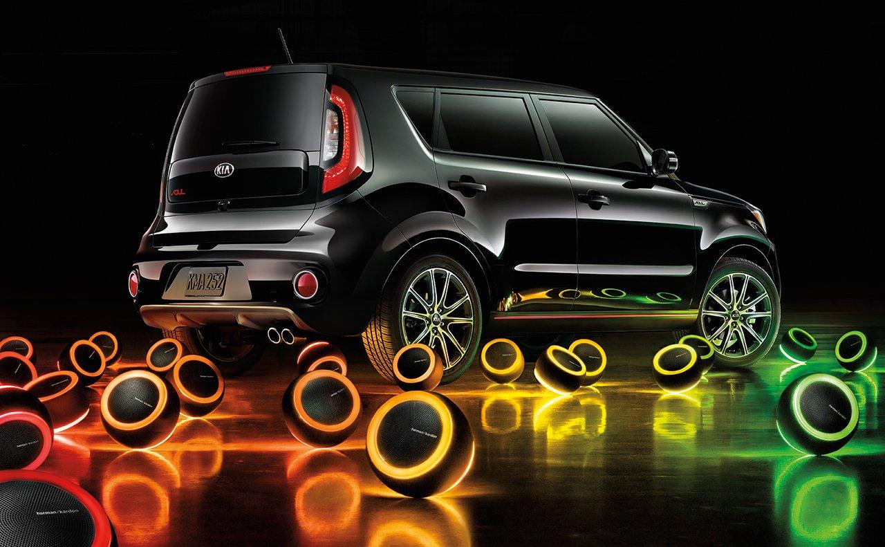 1280x791 Kia Soul black color in night and lights music 4k HD wallpaper