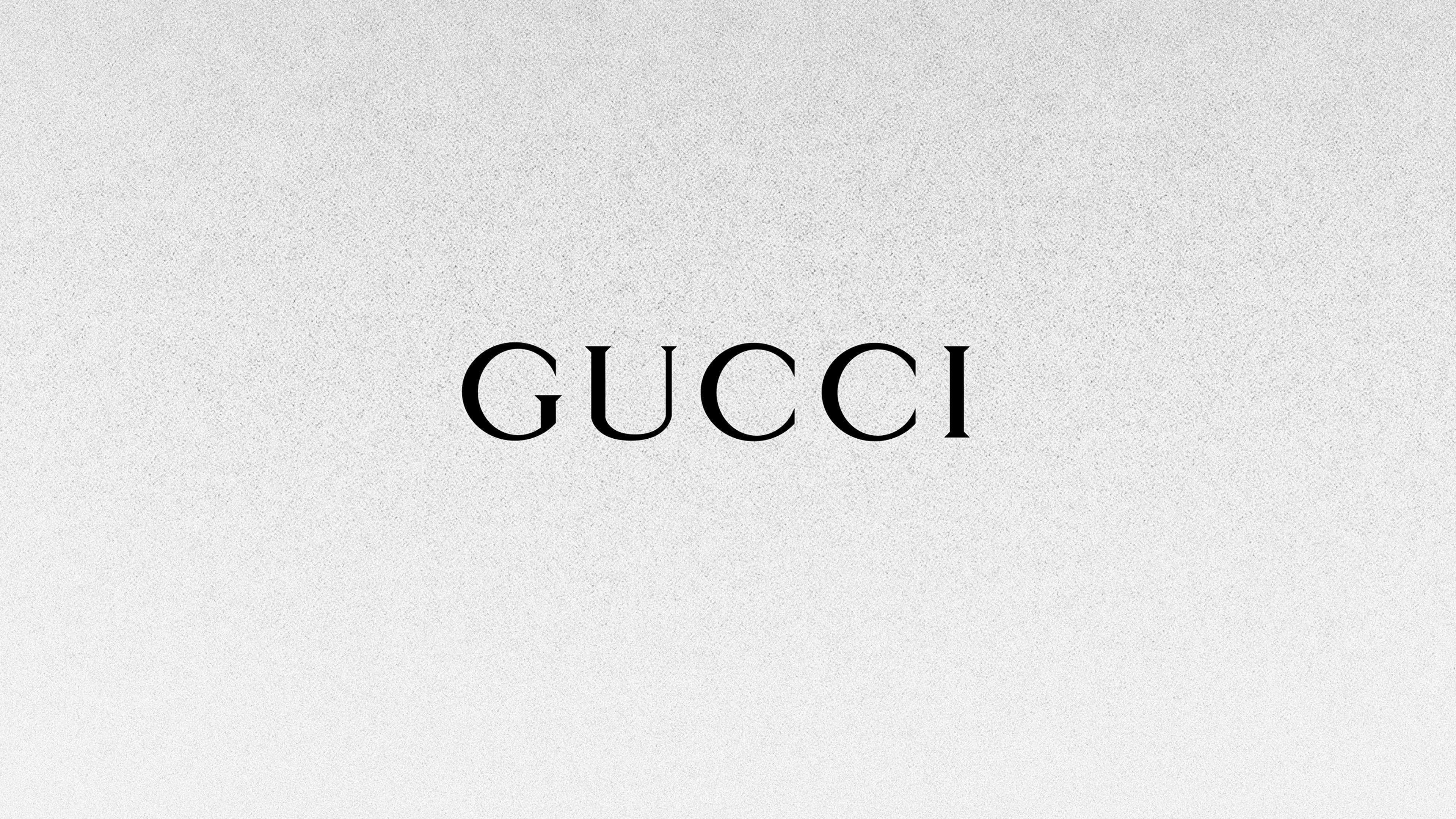 3840x2160 Wallpaper Gucci White Logo