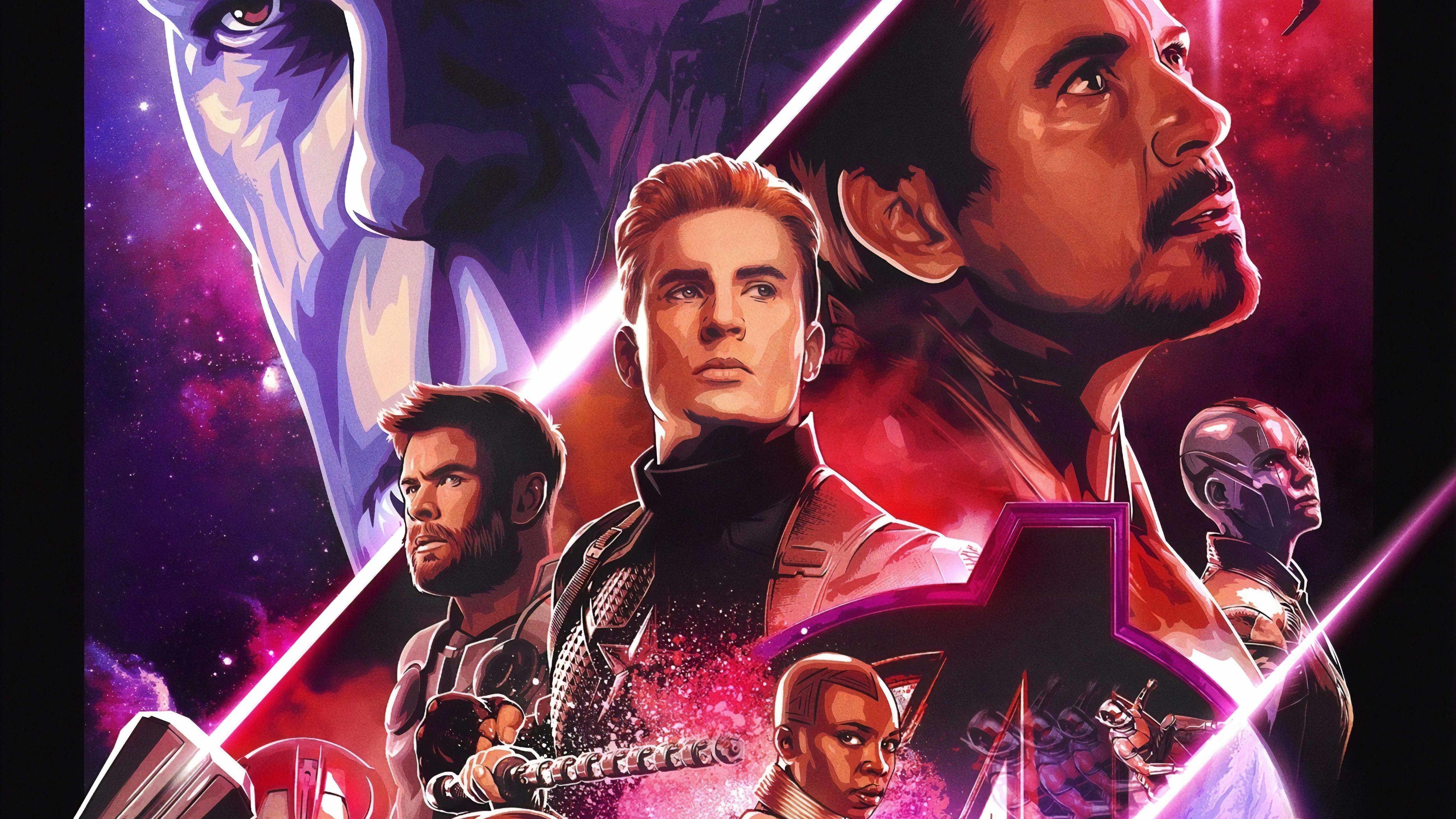 5120x2880 Avengers Endgame 5K Retro Poster 5K Wallpaper, HD Movies 4K Wallpaper, Image, Photo and Background