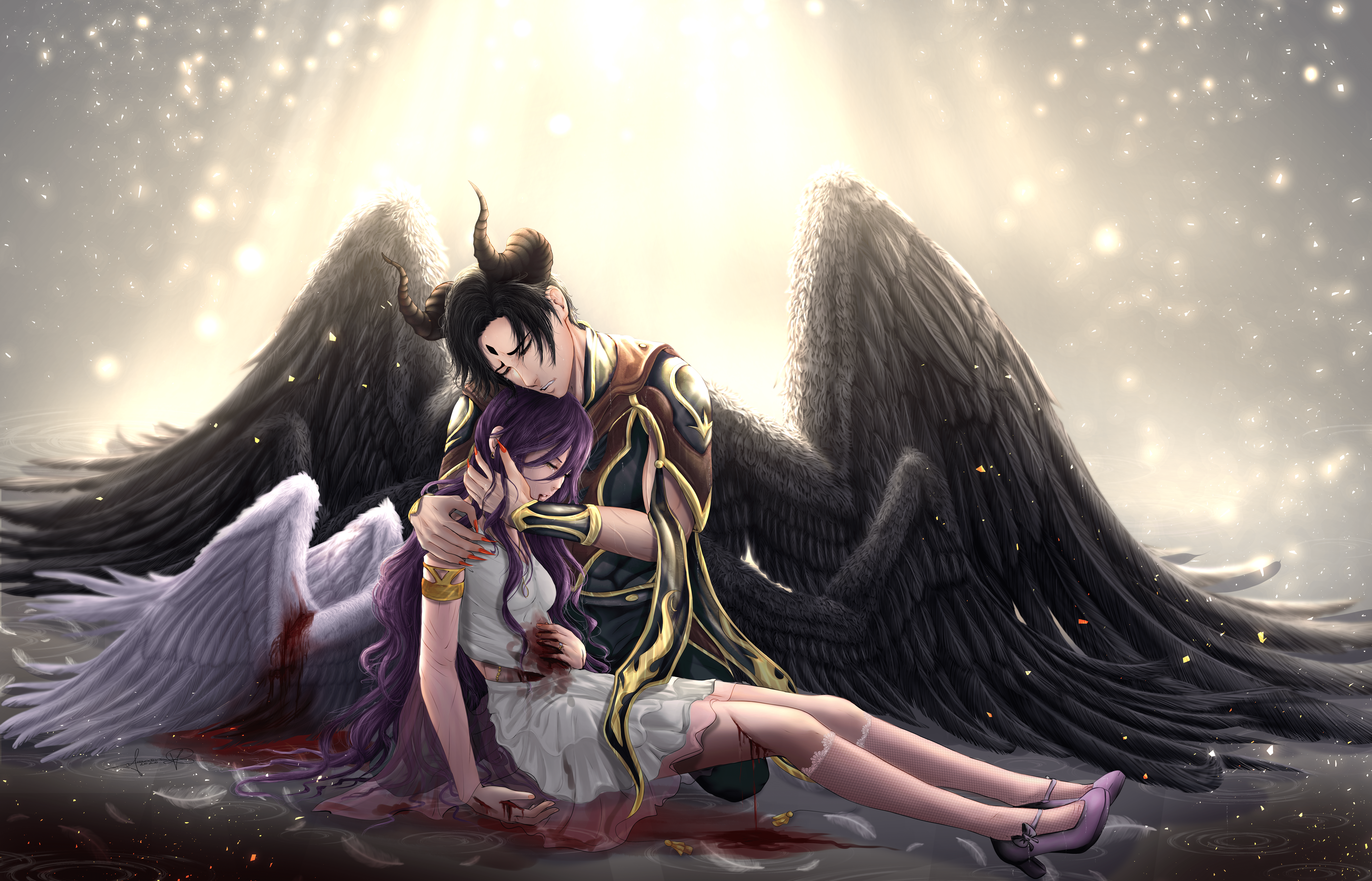 7952x5109 lucifer and lilith 8k Ultra HD Wallpaper